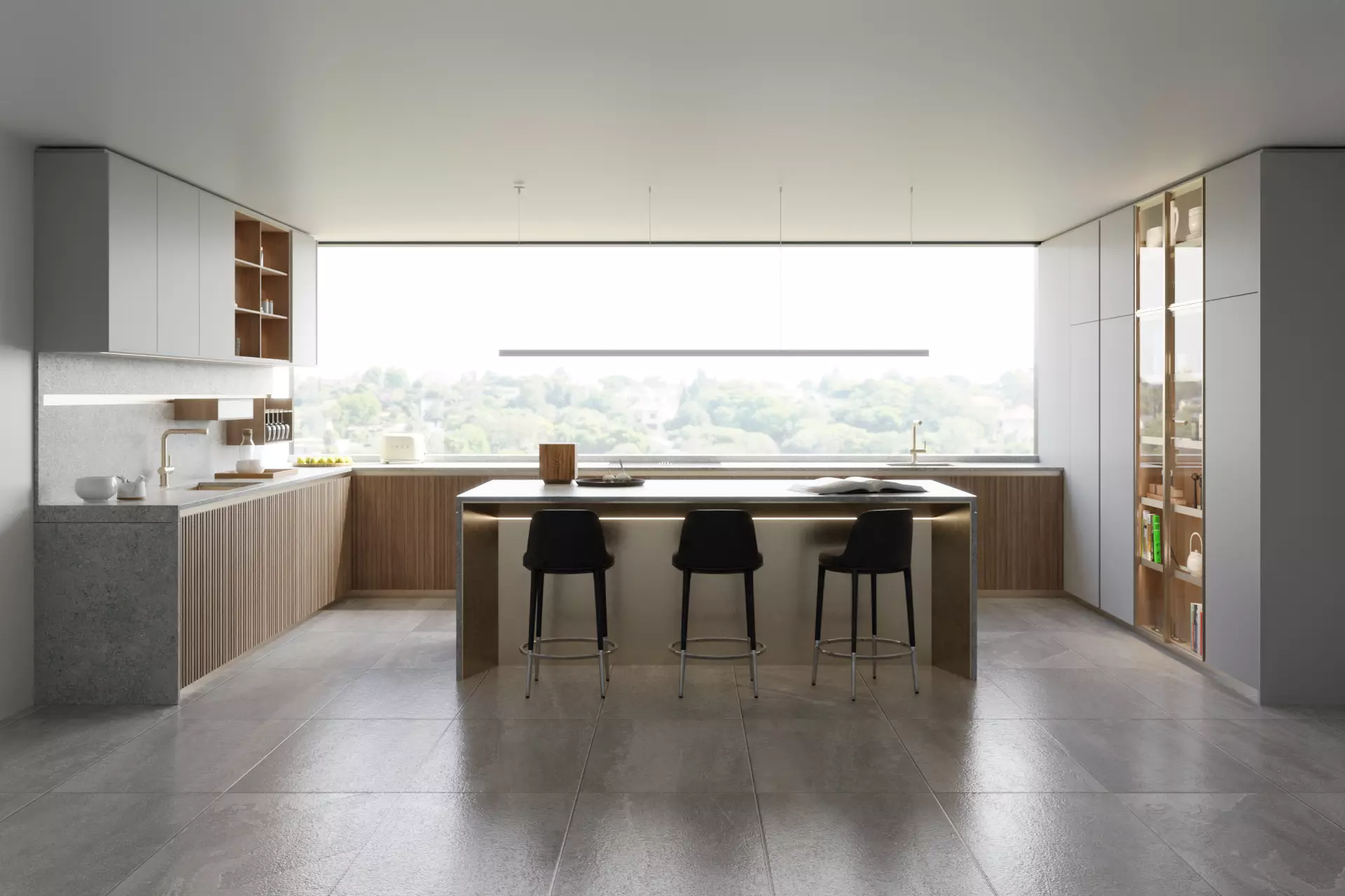 Arclinea Kitchen with Island - Thea with bench 3D model_0