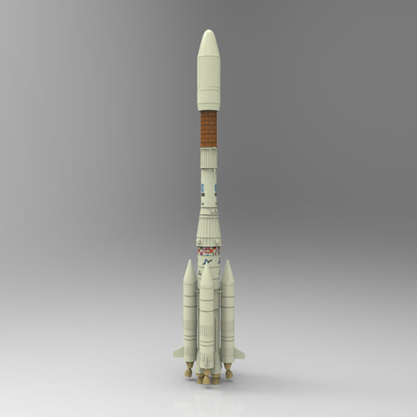 Ariane 4 Studio Max 3D model_2
