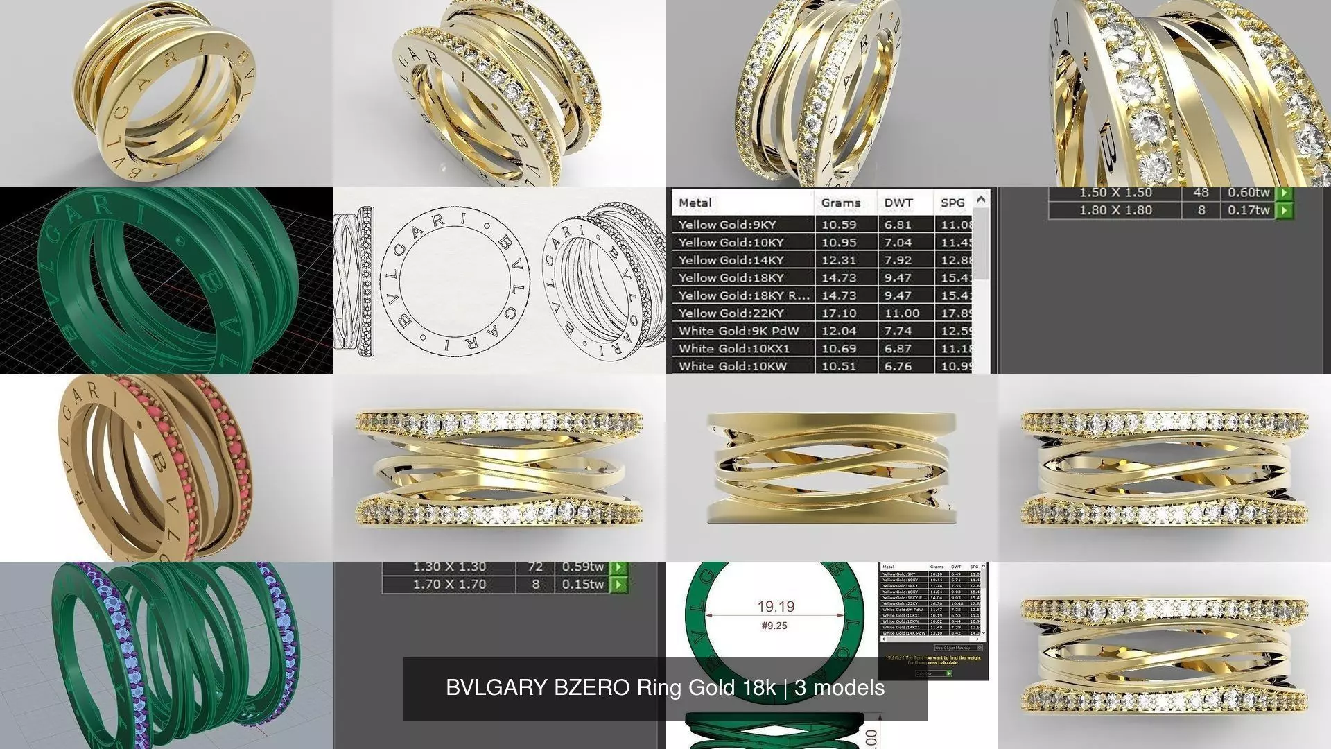 BVLGARY BZERO Ring Gold 18k 3D Model Collection_1