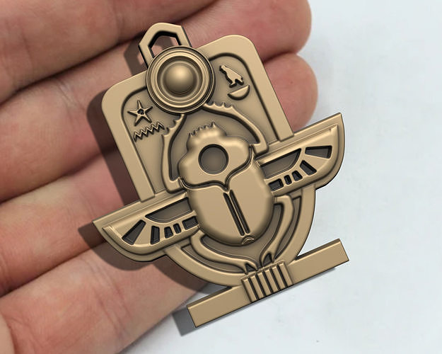 ANCIENT EGYPTION SCARAB CARTOUCHE PEMDANT 3D print model