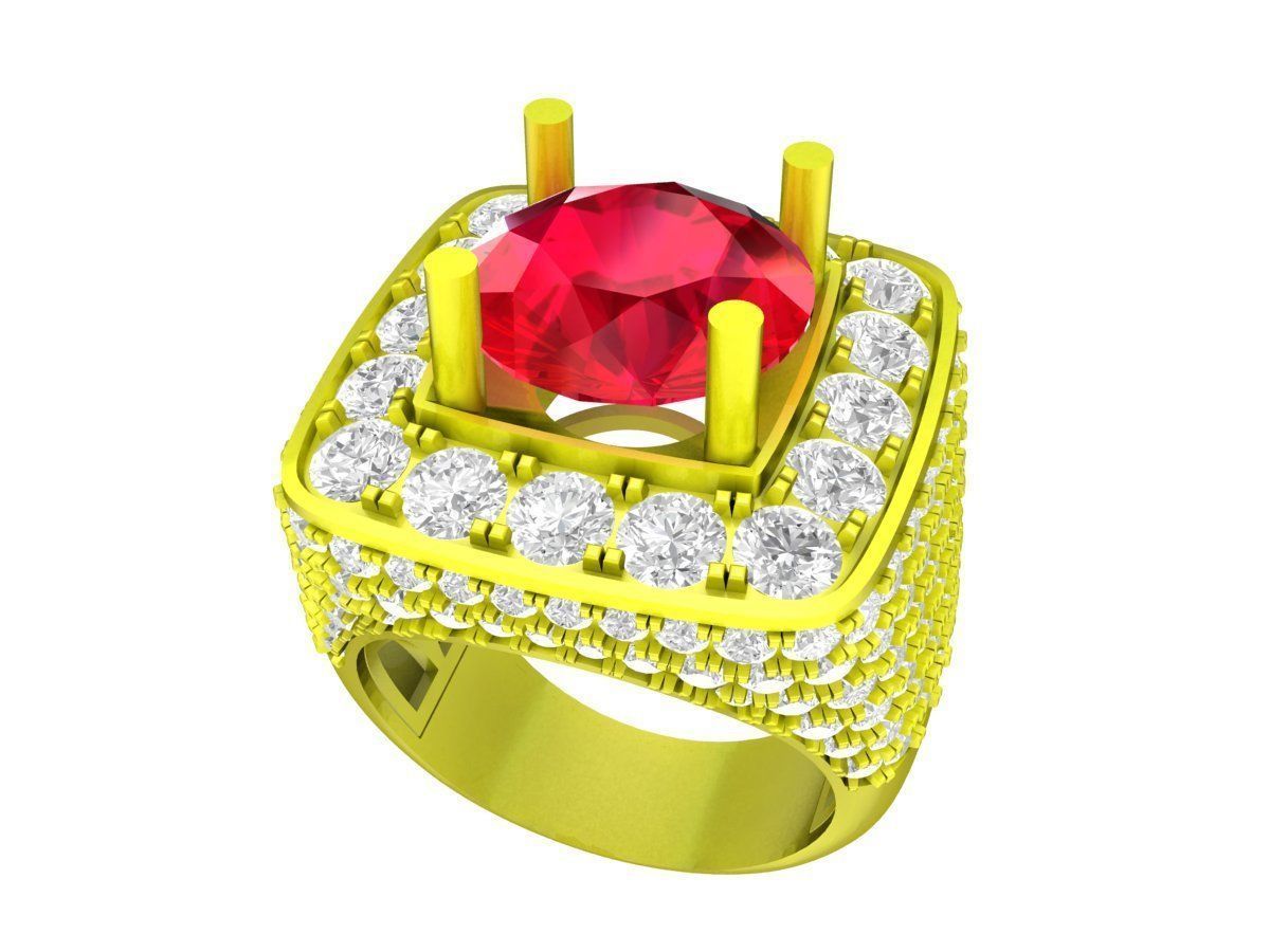 7885 luxury diamond fashion men ring 3D print model_1