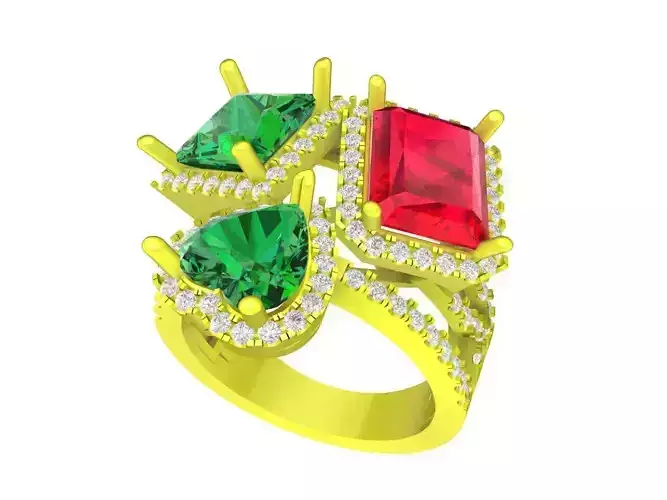 7887 Fancy Diamond Fashion Women Ring