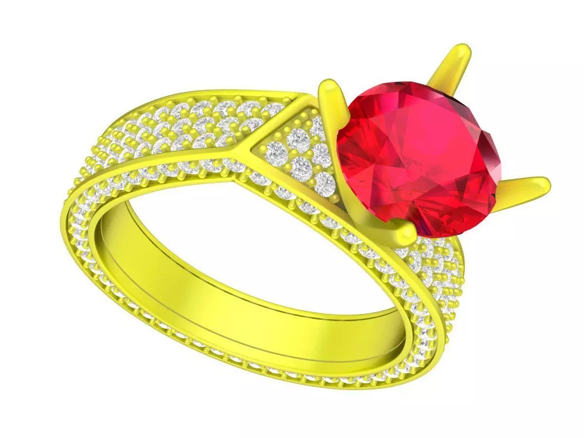 7889 luxury art diamond women ring 3D print model_0