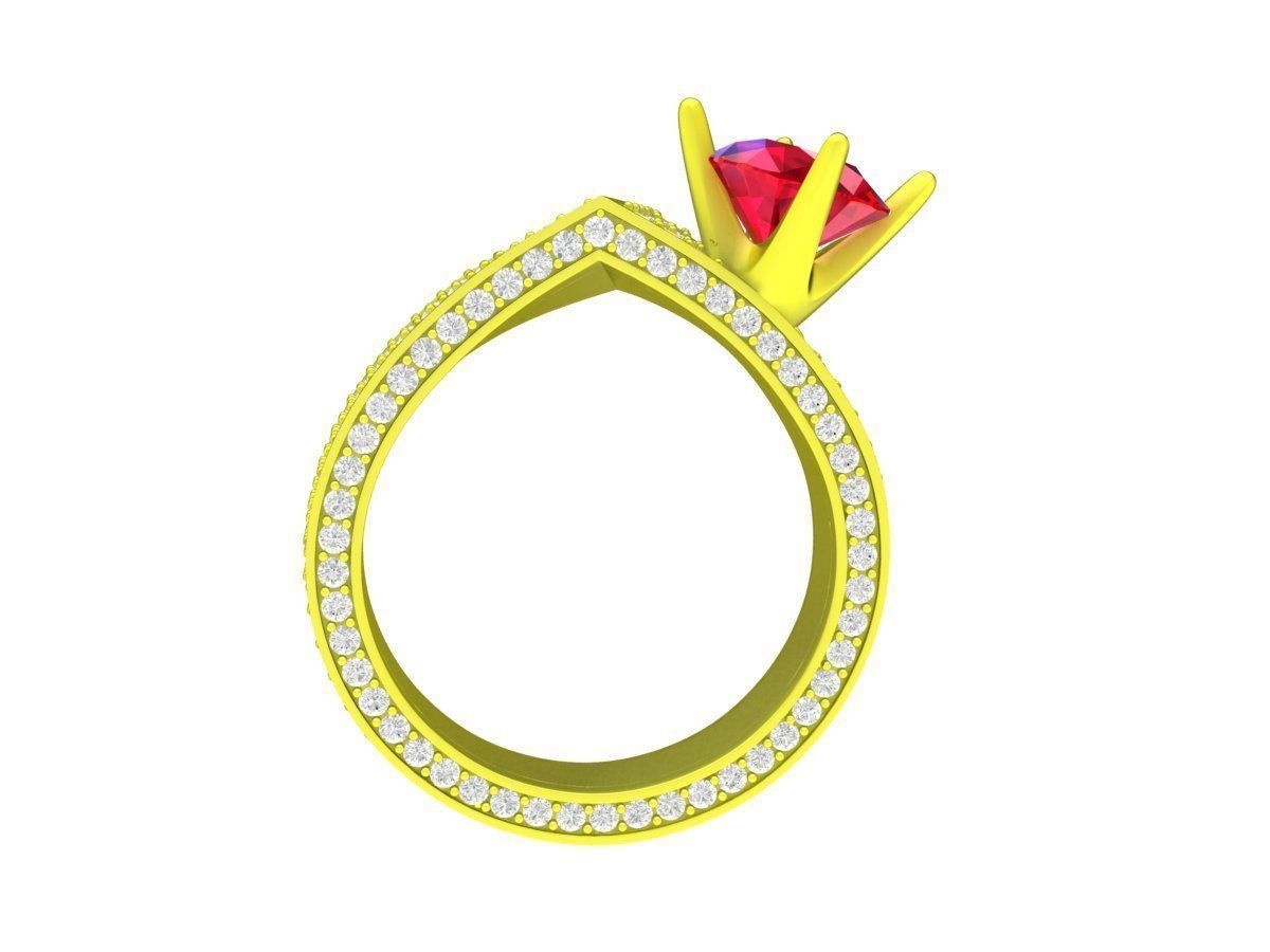 7889 luxury art diamond women ring 3D print model_3