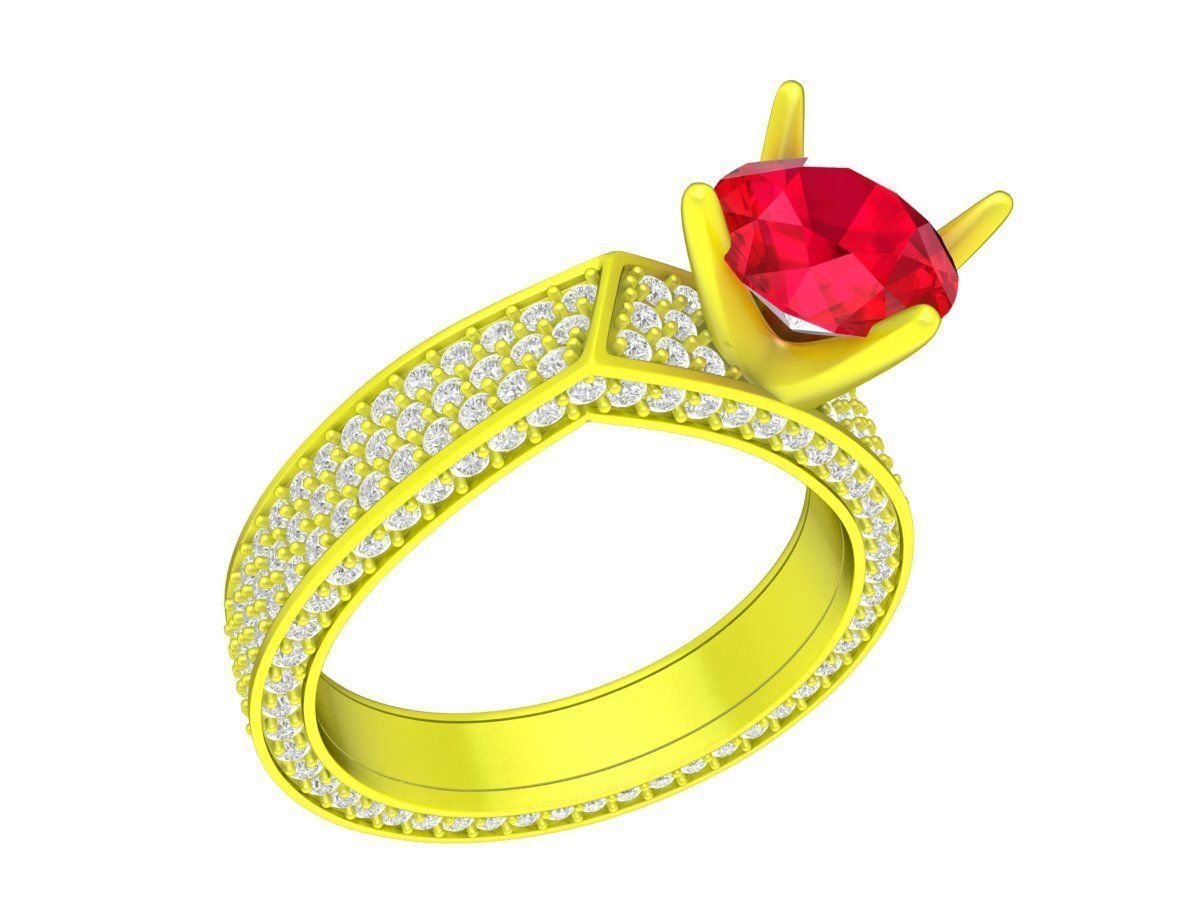 7889 luxury art diamond women ring 3D print model_1