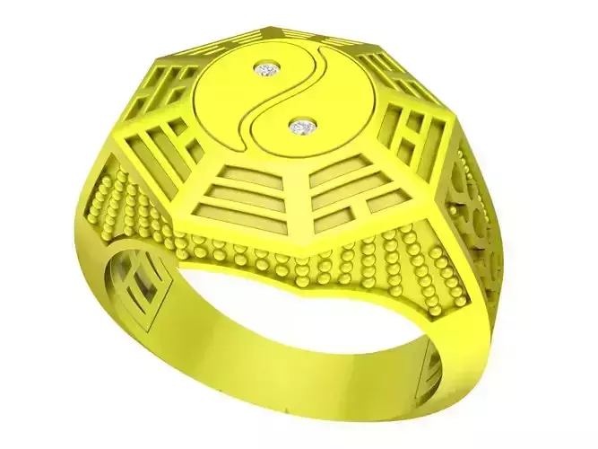 7891 diamond ying yang women ring