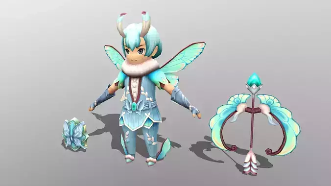 Fairy Male V2-Water Ability Low-poly 3D model
