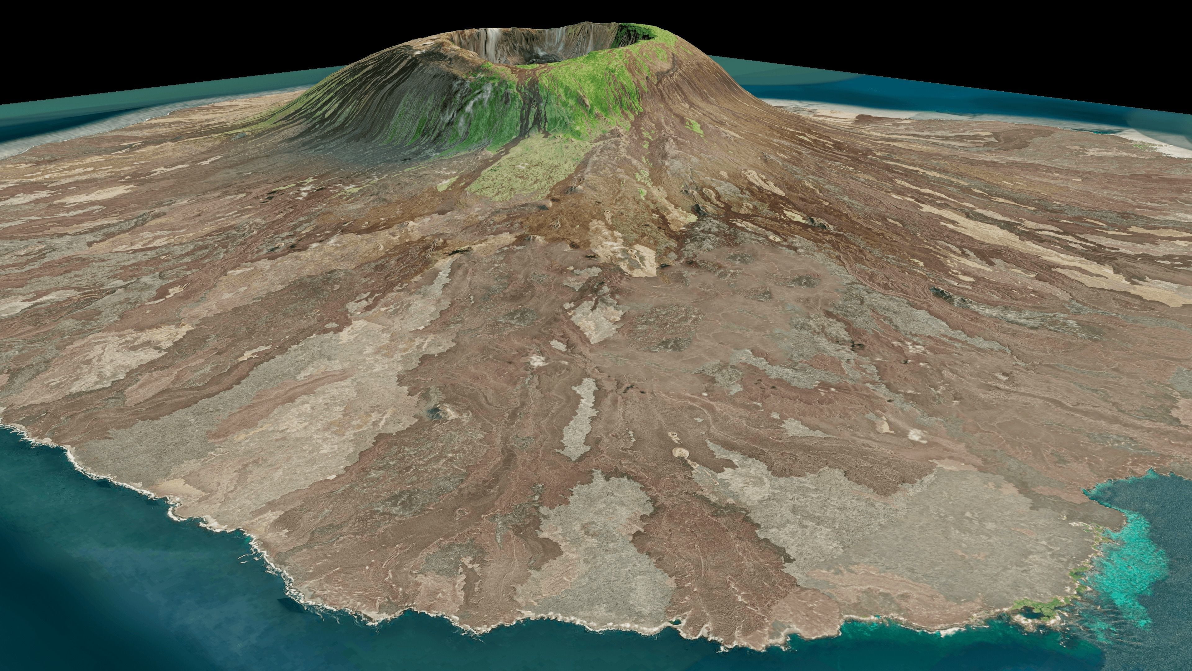 Fernandina Island 3d model terrain Low-poly 3D model_1