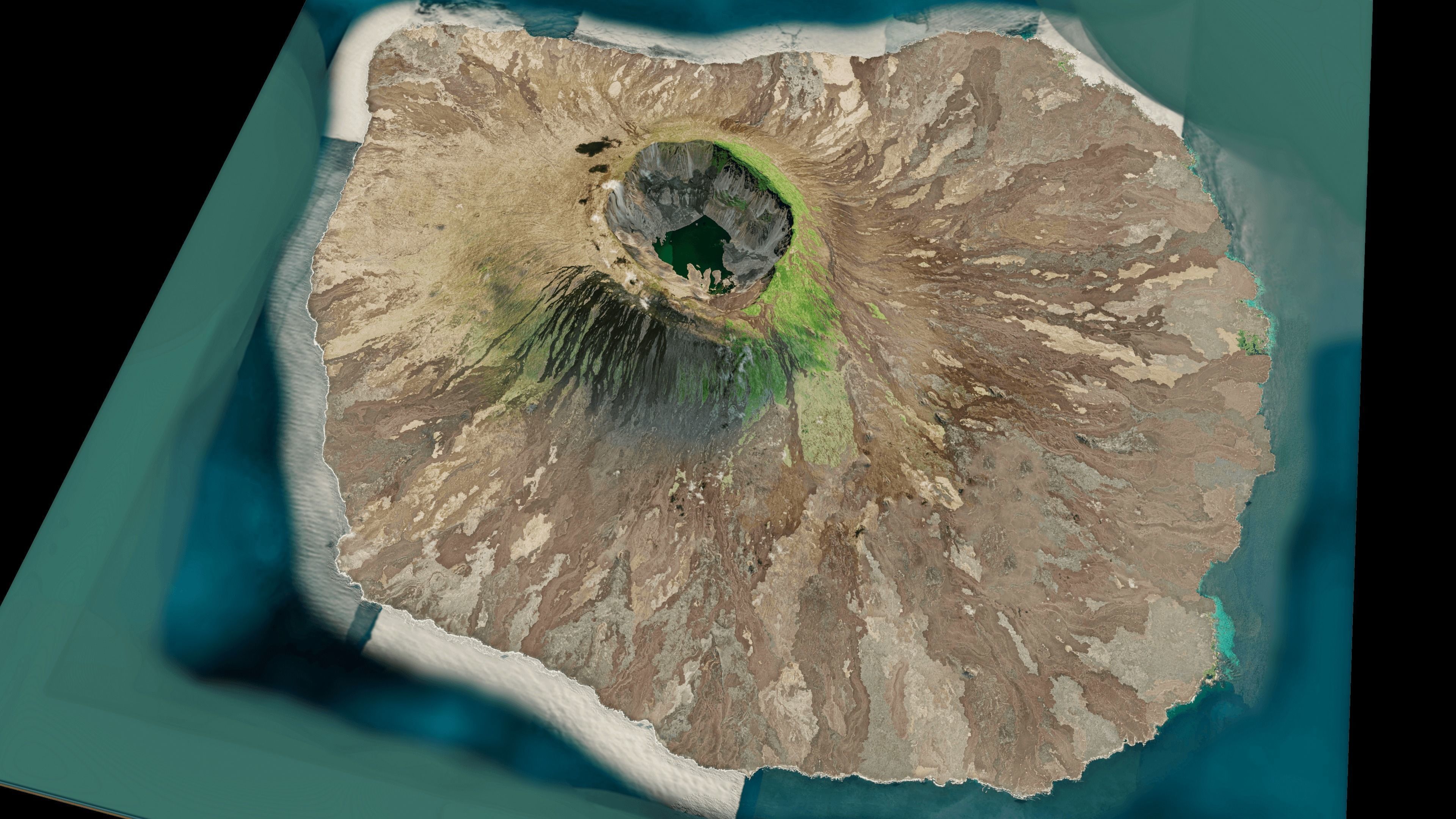 Fernandina Island 3d model terrain Low-poly 3D model_2