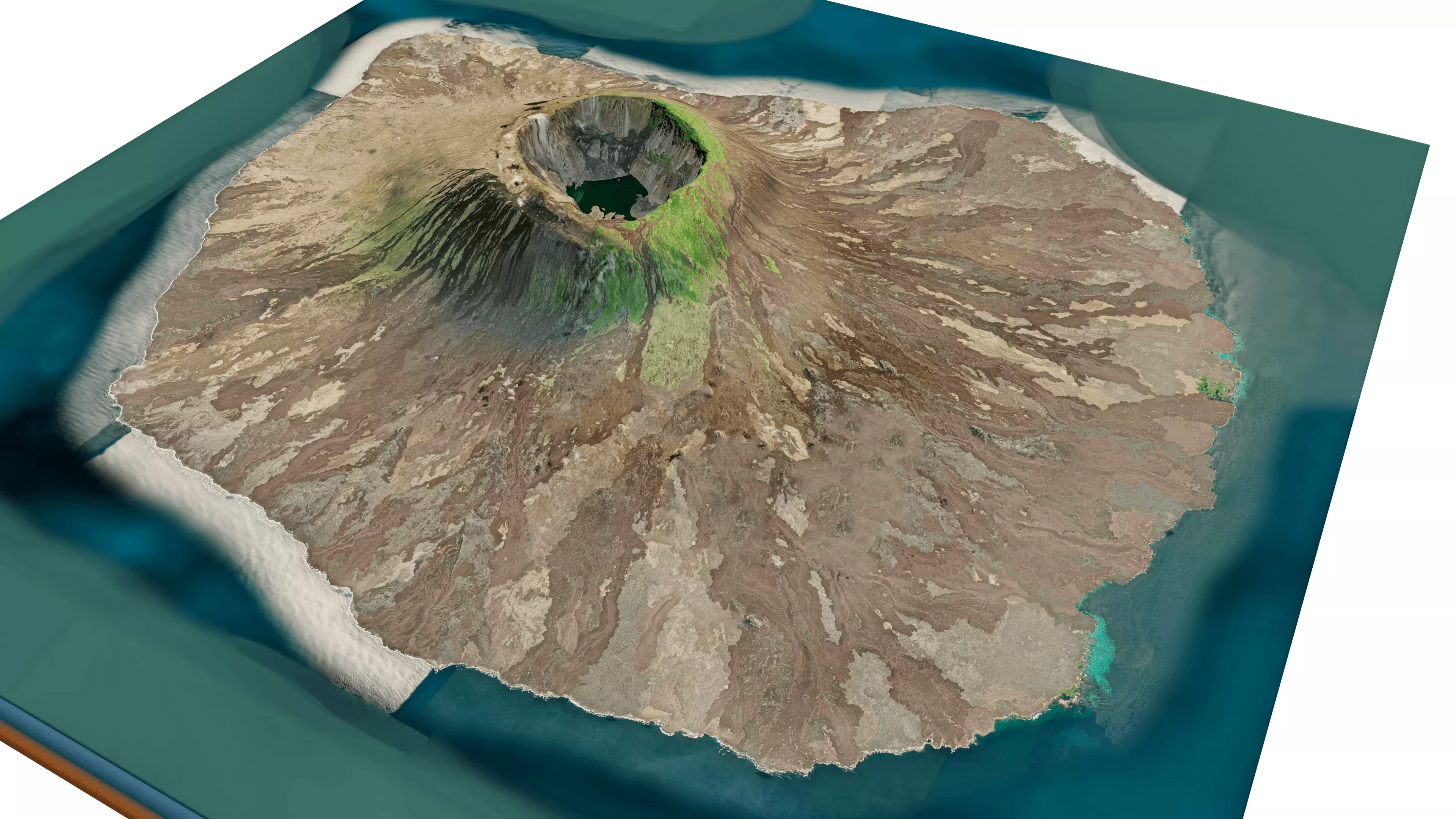 Fernandina Island 3d model terrain Low-poly 3D model_0