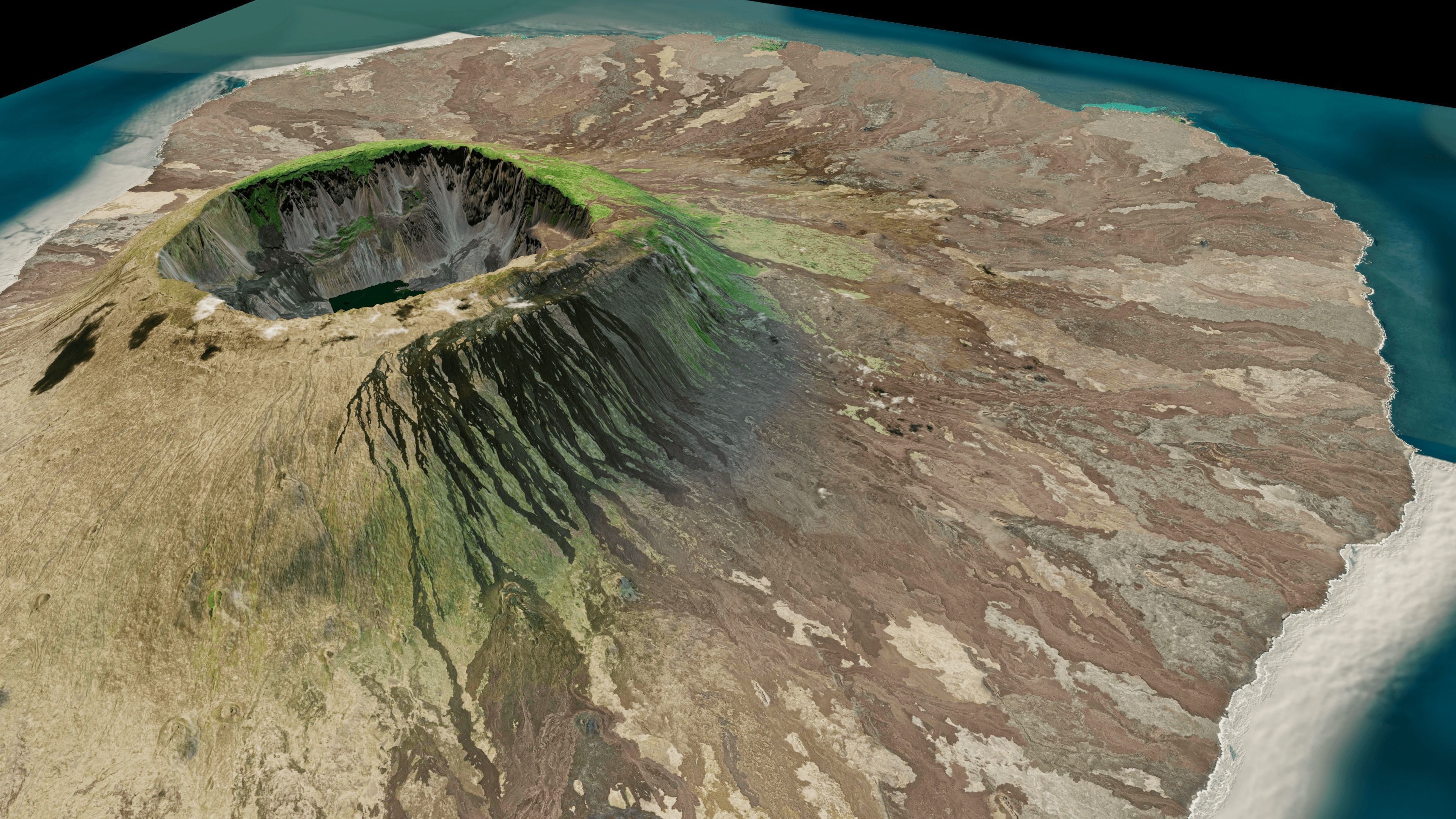 Fernandina Island 3d model terrain Low-poly 3D model_3