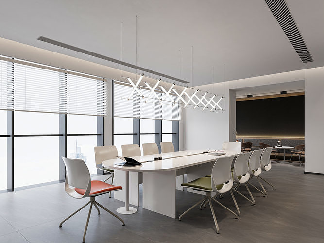 Modern Office Interior with Conference Room 3D model