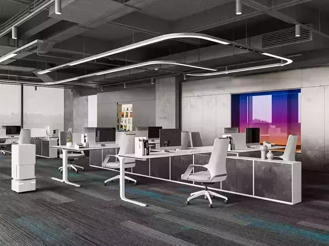 Office zone space interior 017 3D model