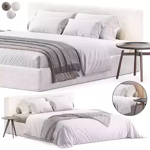 Amos Boucle White Bed