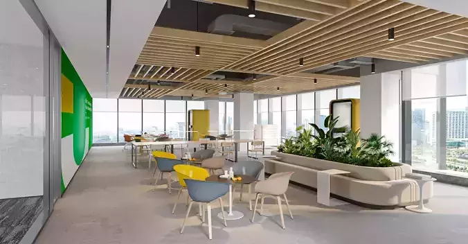 Office zone space interior  015 3D model