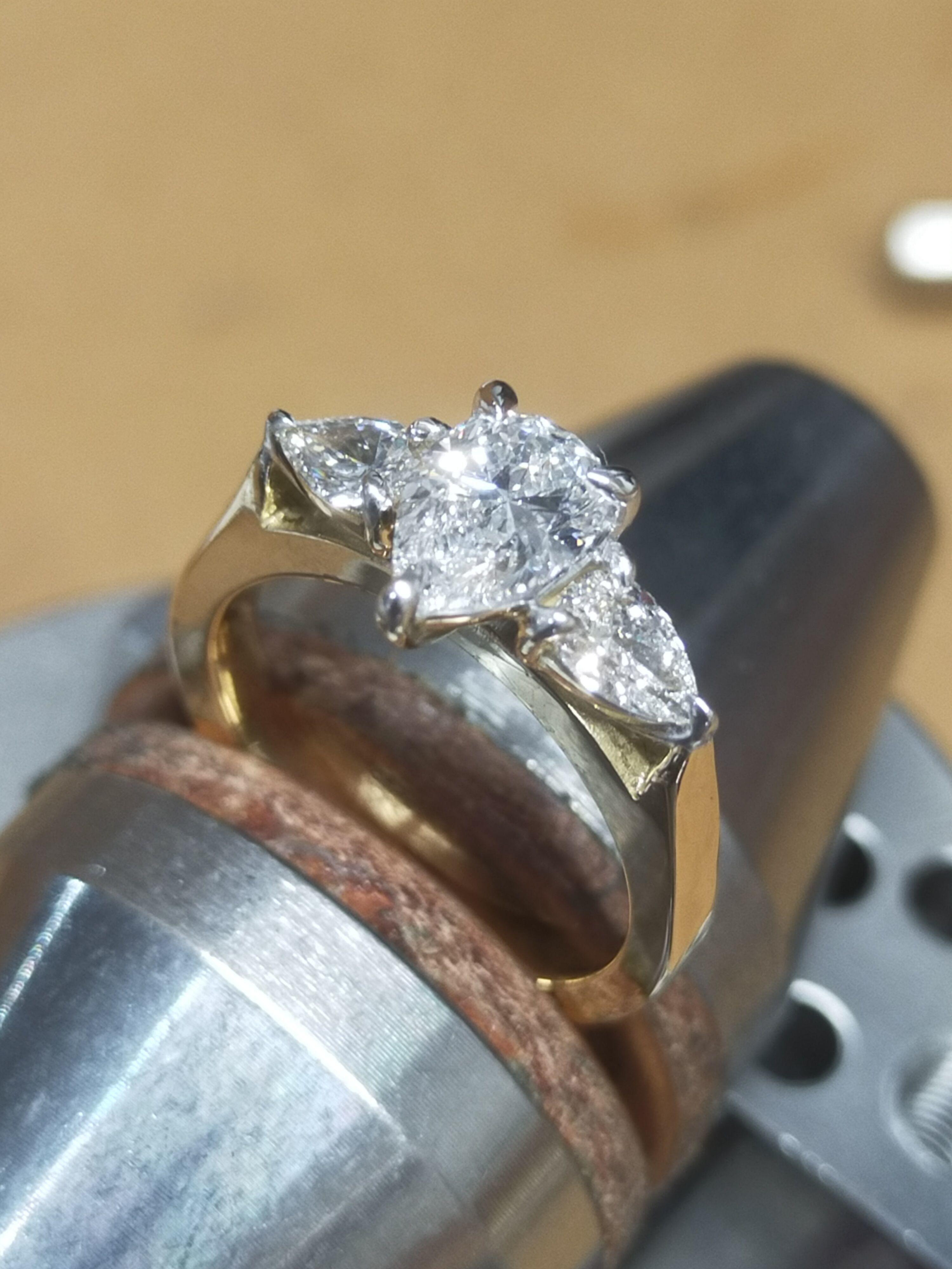 3 Pear shape setting ring 3D print model_8