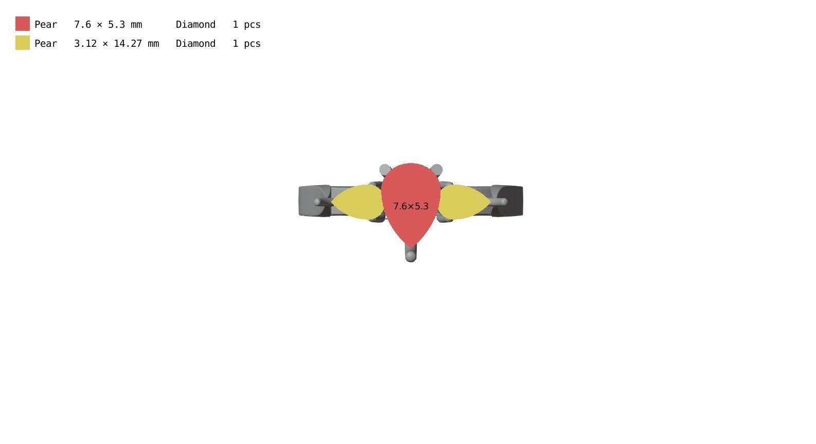 3 Pear shape setting ring 3D print model_4