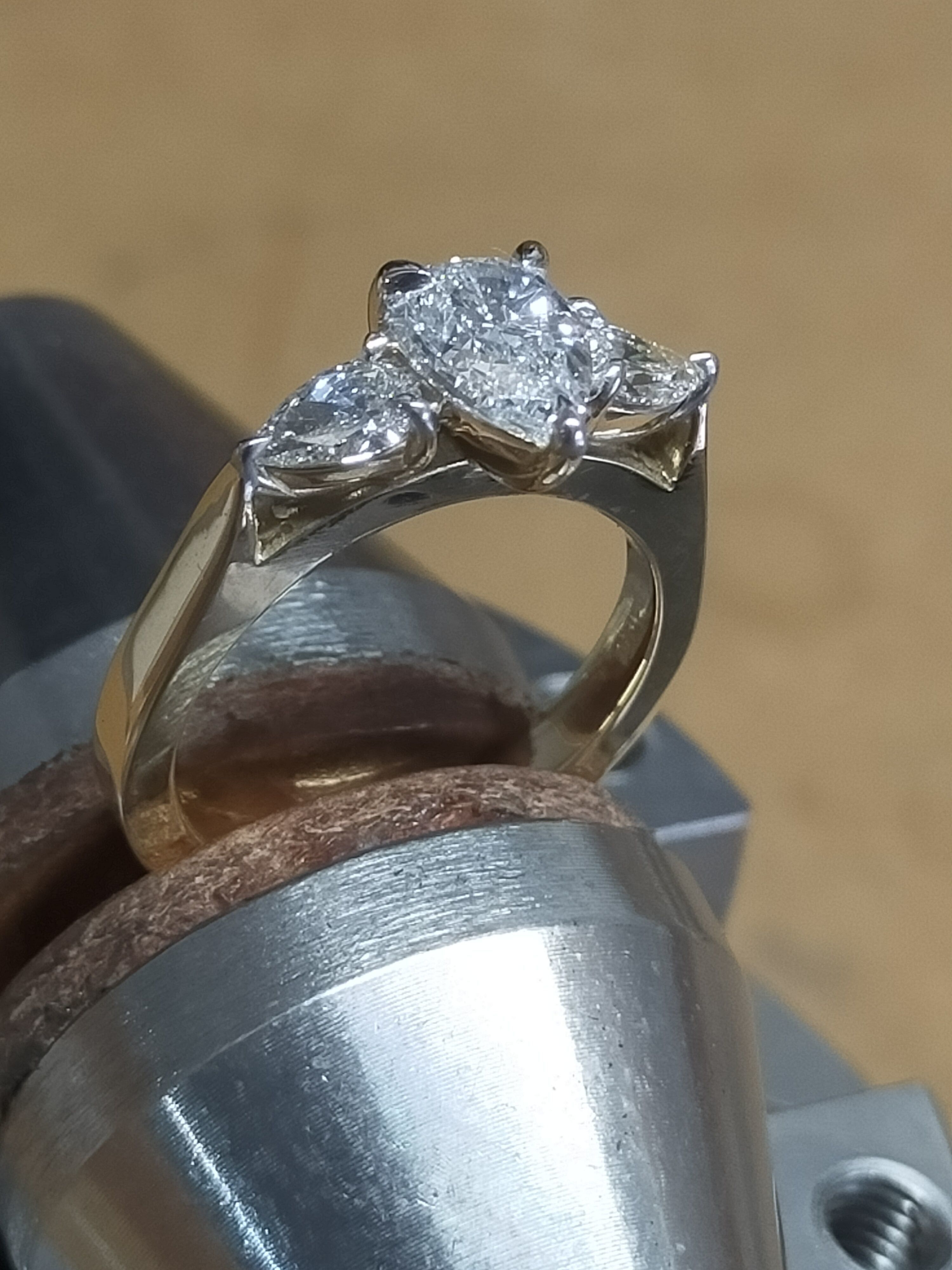 3 Pear shape setting ring 3D print model_7