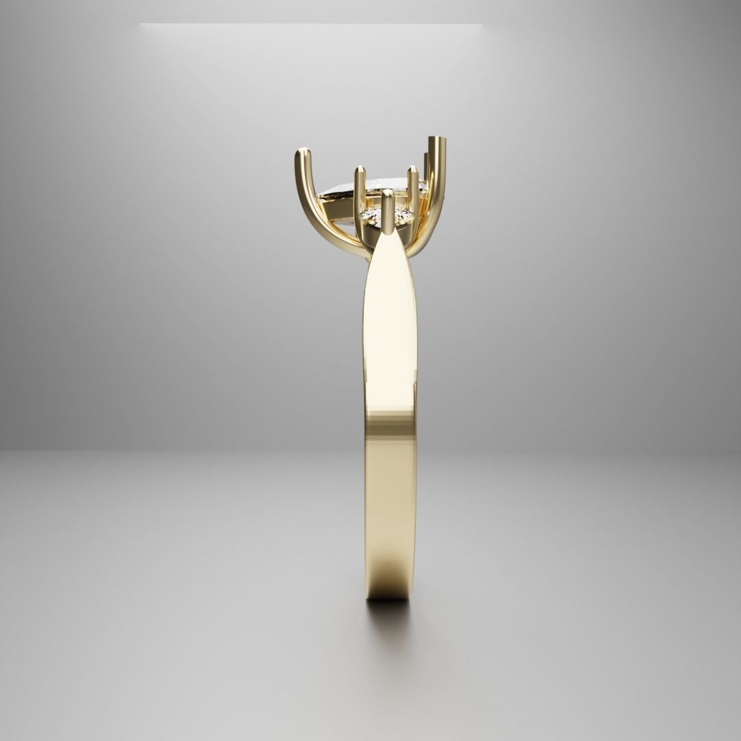 3 Pear shape setting ring 3D print model_2