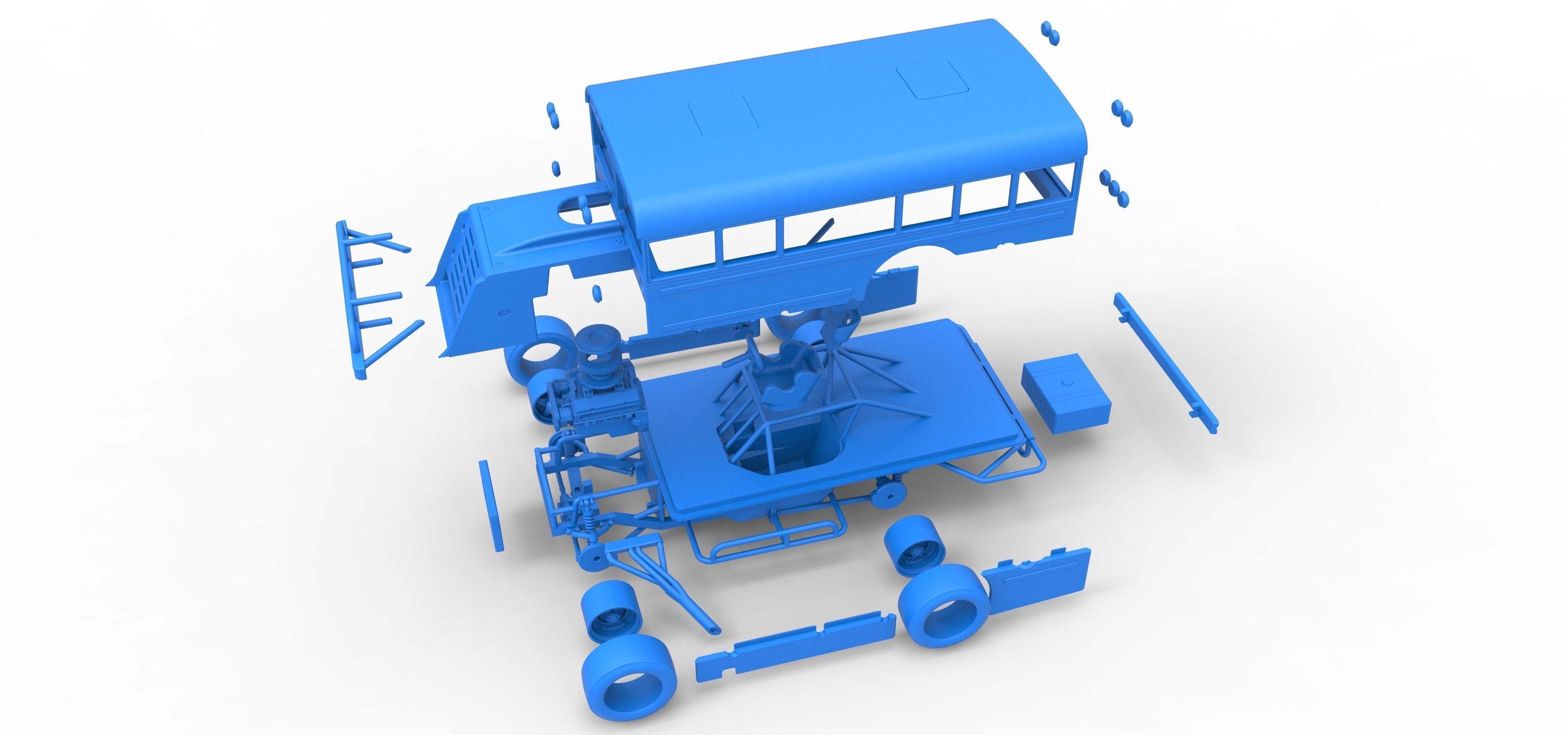 Outlaw Figure 8 Modified stock car as School bus Scale 1 to 25 3D print model_45