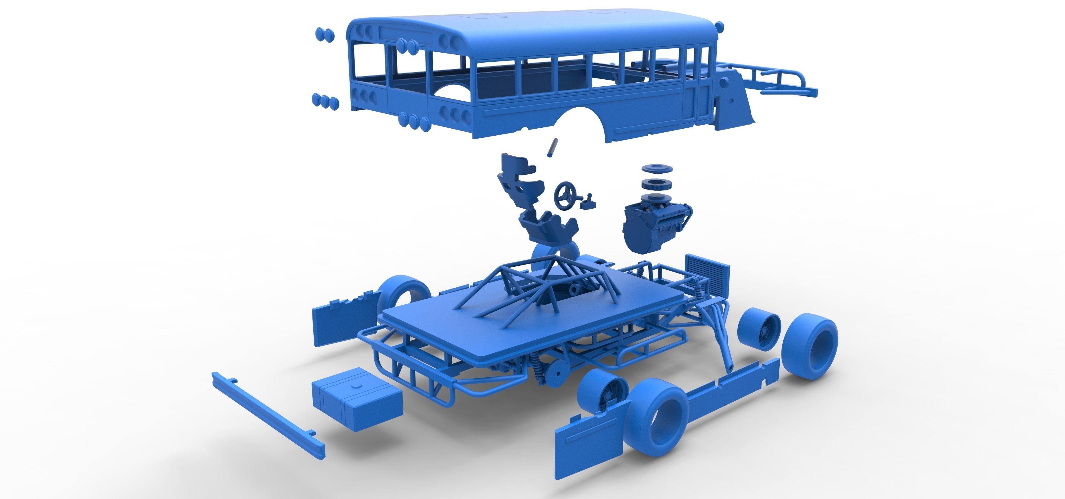Outlaw Figure 8 Modified stock car as School bus Scale 1 to 25 3D print model_52