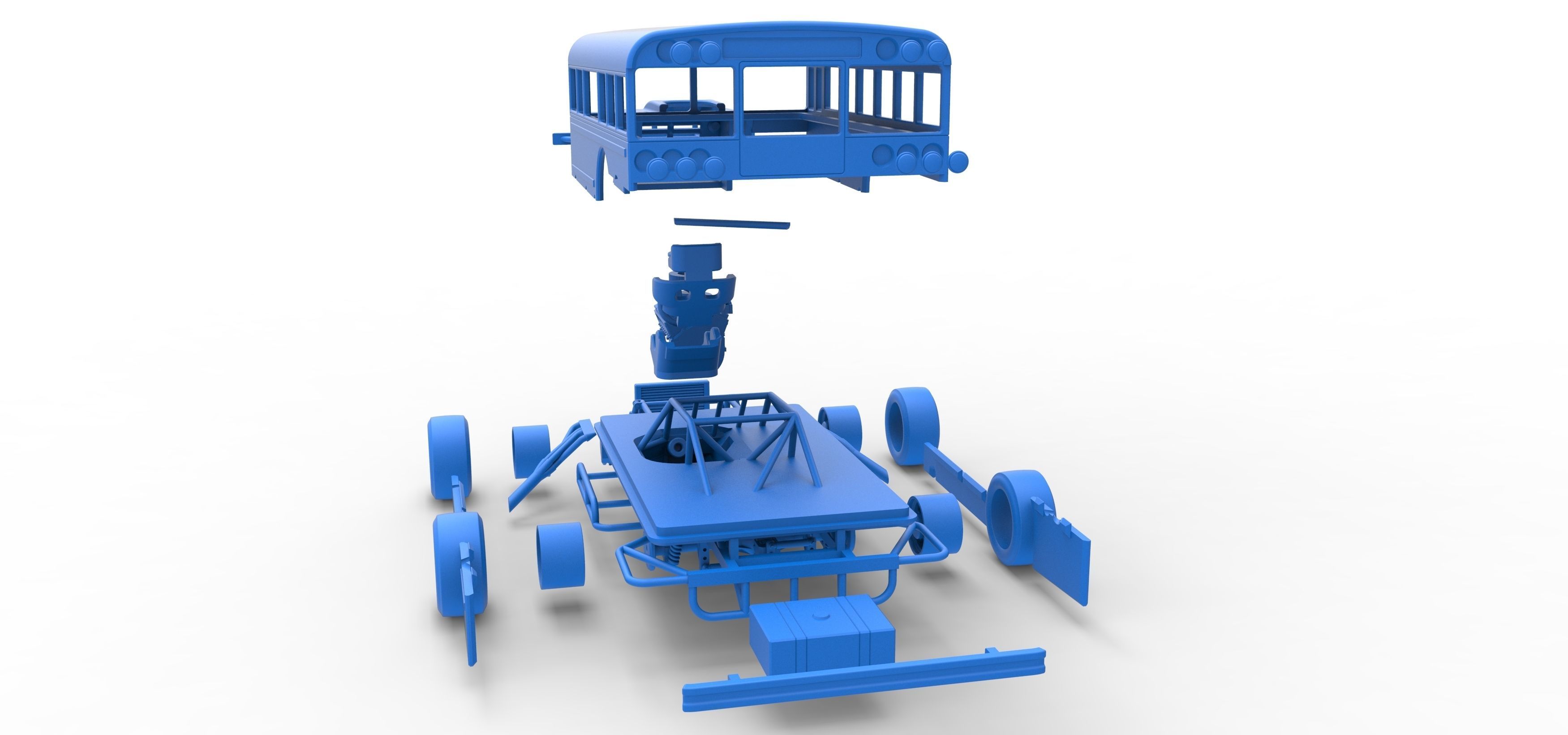 Outlaw Figure 8 Modified stock car as School bus Scale 1 to 25 3D print model_51