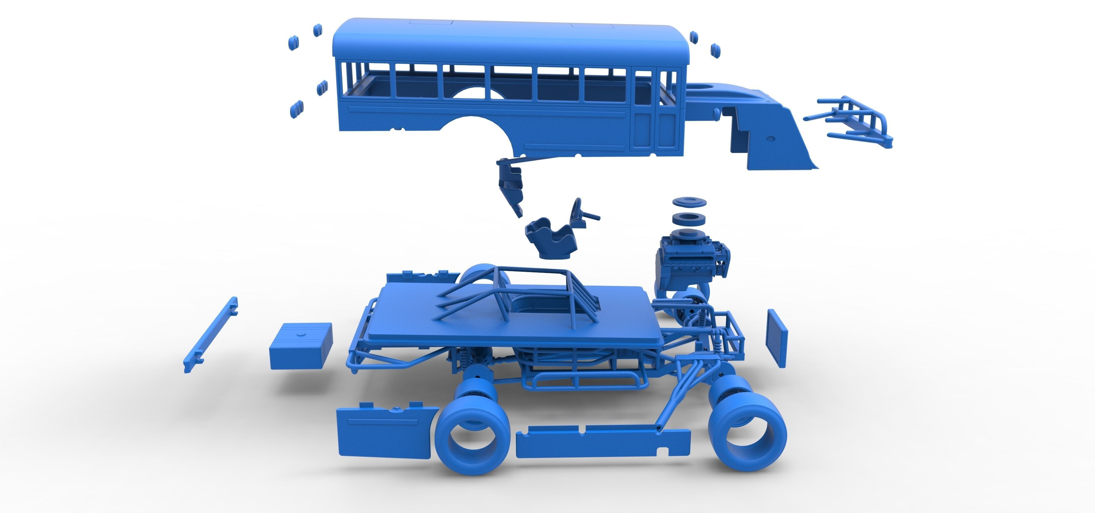 Outlaw Figure 8 Modified stock car as School bus Scale 1 to 25 3D print model_53