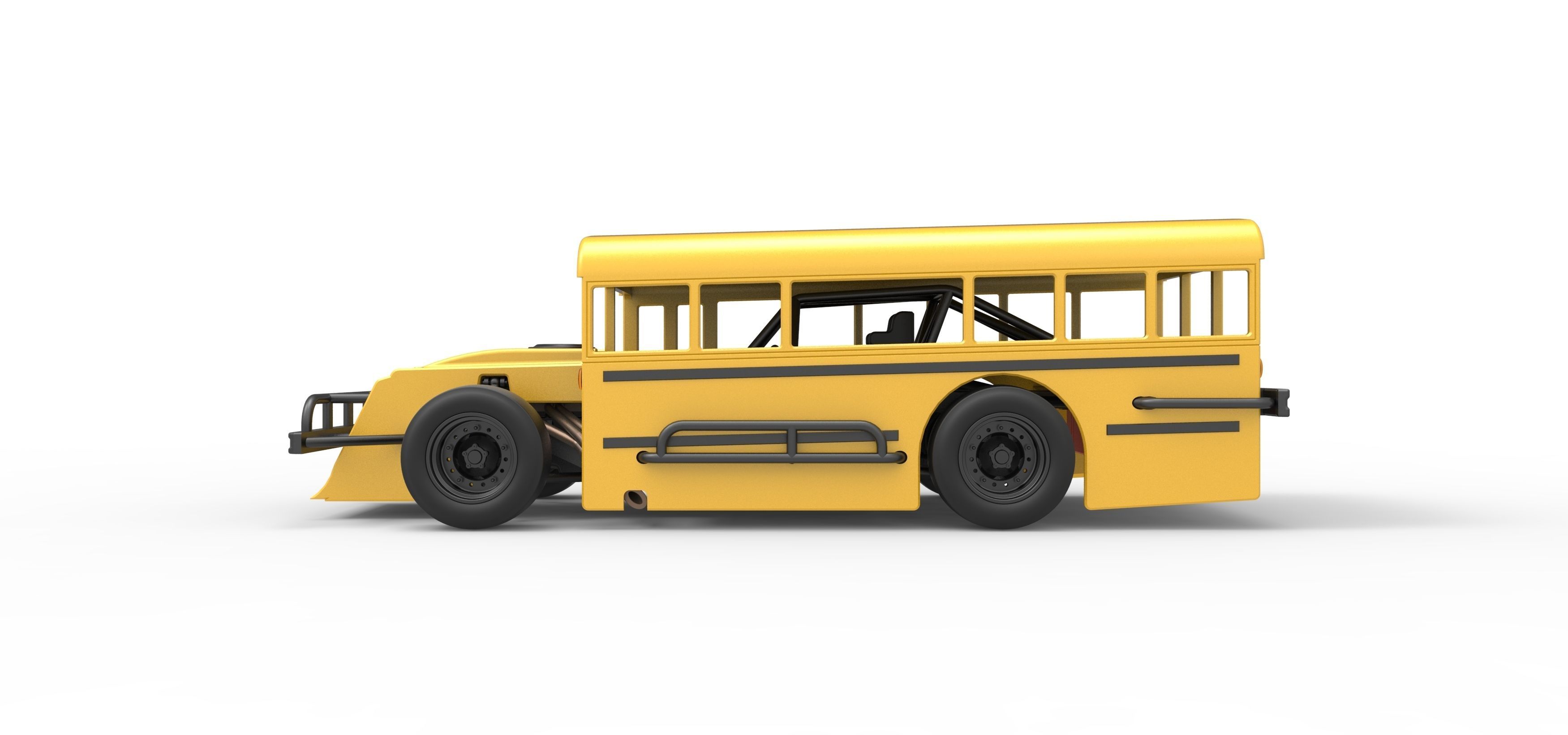 Outlaw Figure 8 Modified stock car as School bus Scale 1 to 25 3D print model_9