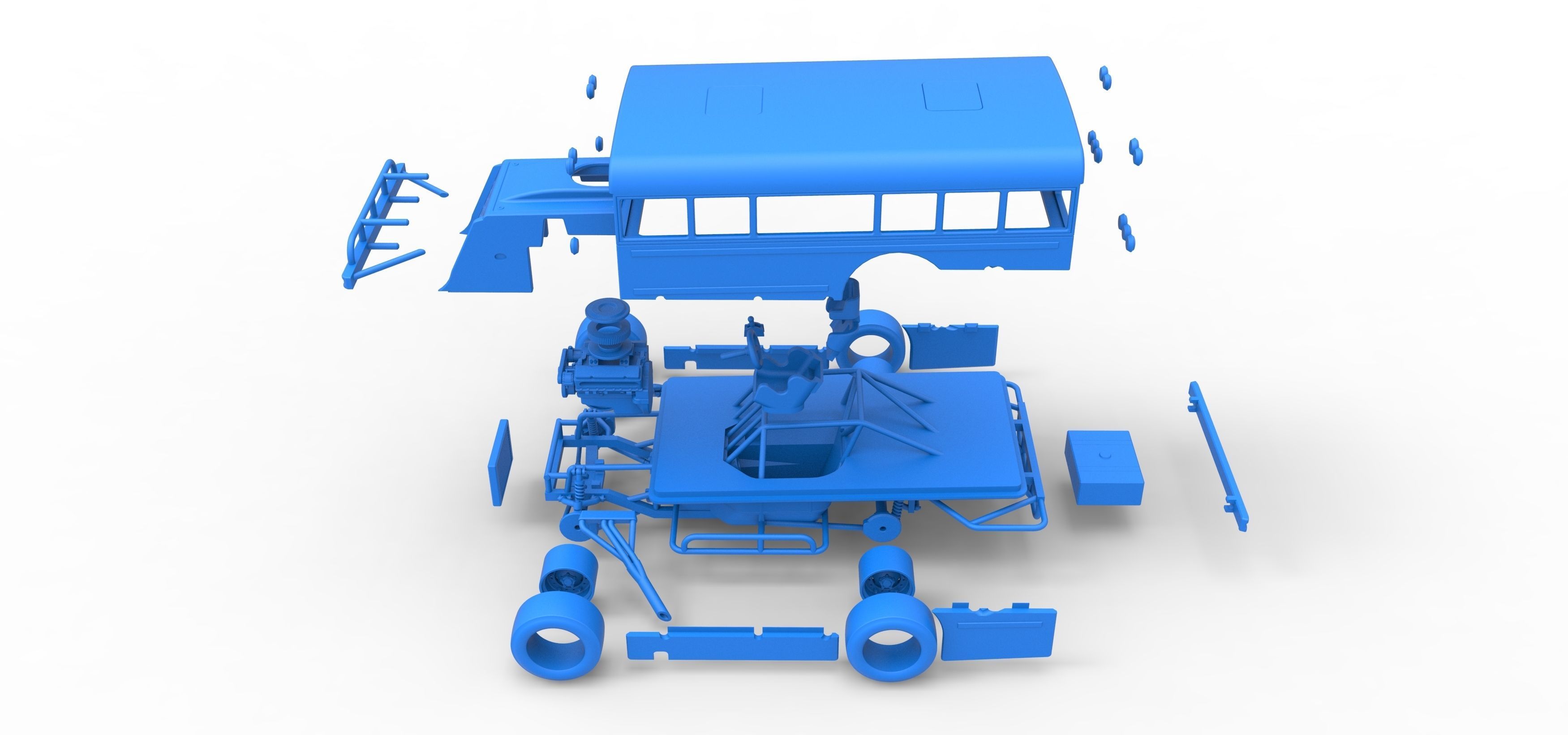 Outlaw Figure 8 Modified stock car as School bus Scale 1 to 25 3D print model_49
