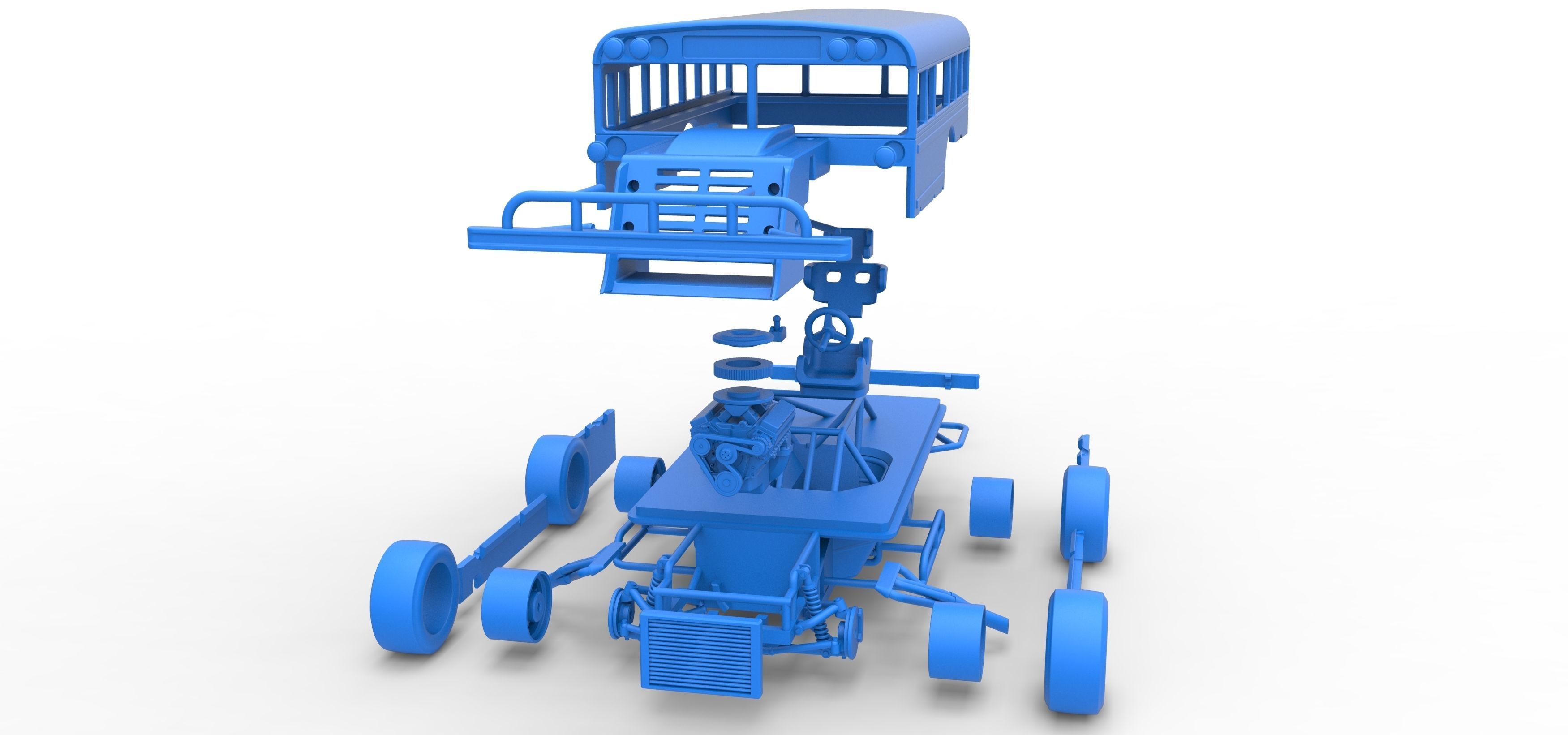 Outlaw Figure 8 Modified stock car as School bus Scale 1 to 25 3D print model_47