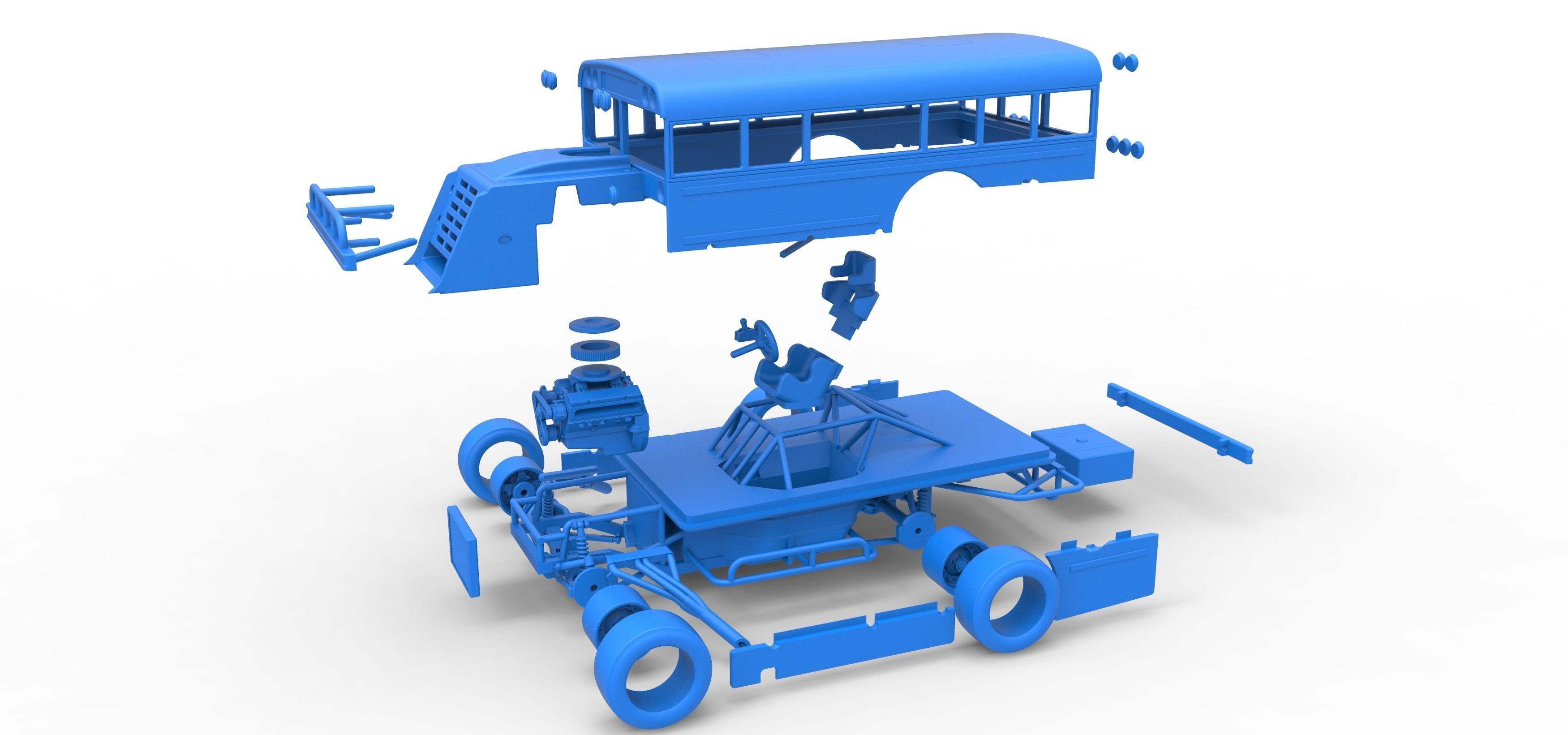 Outlaw Figure 8 Modified stock car as School bus Scale 1 to 25 3D print model_44