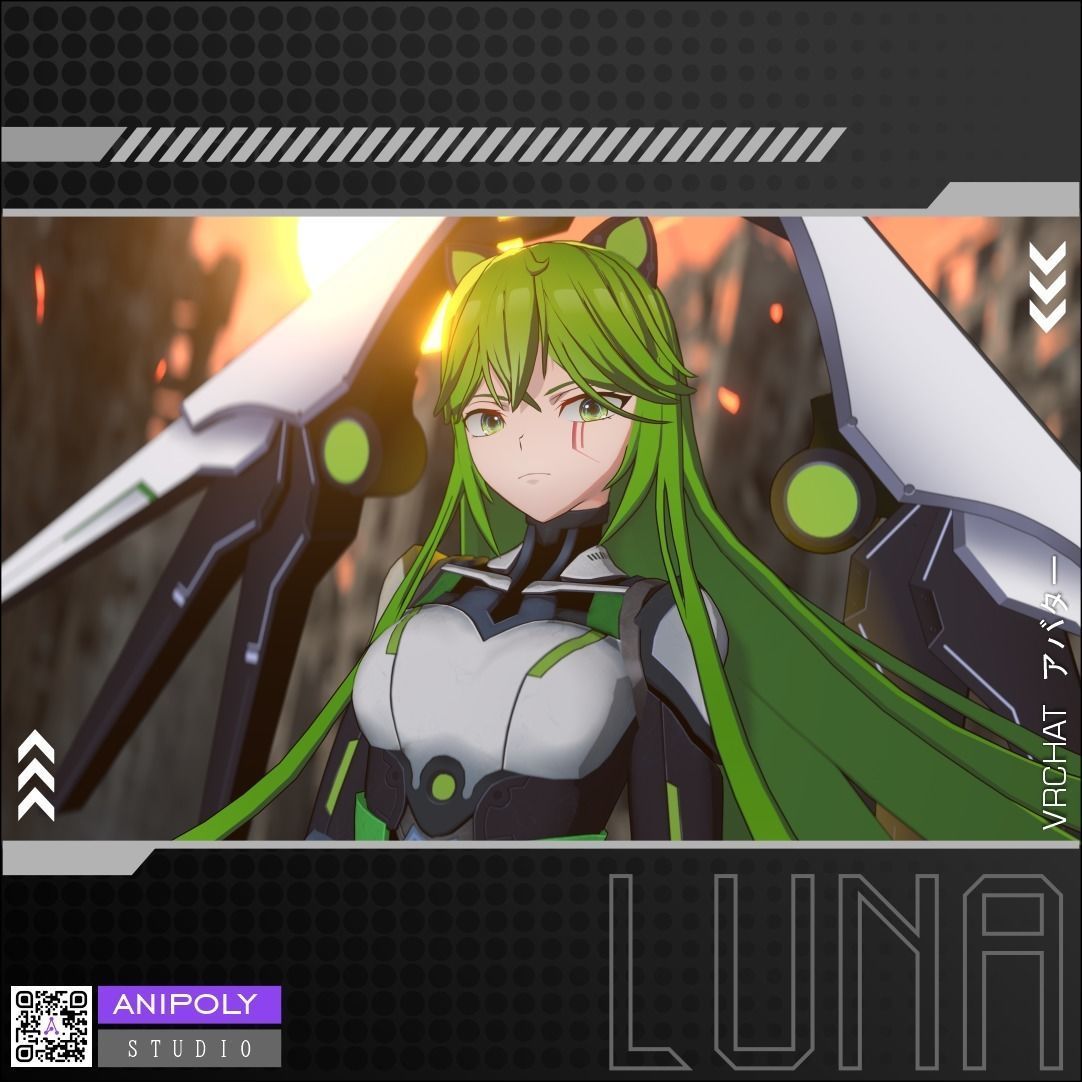 Luna - 3D model character for VRChat Low-poly 3D model_4