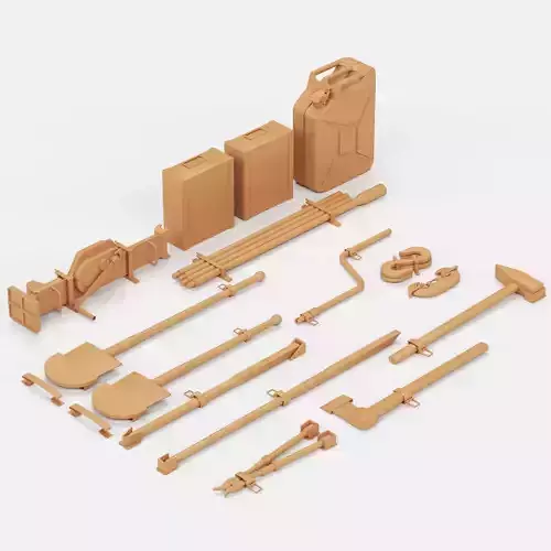 German Panzer tool set 3D print model
