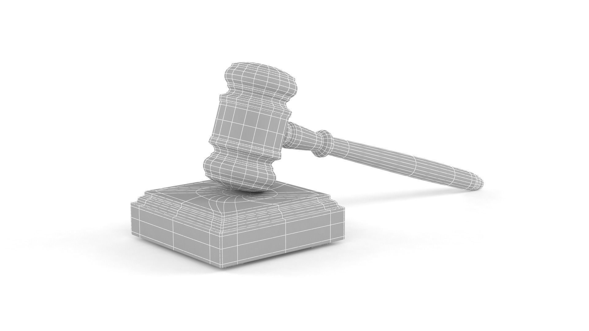 Weight Scale and Gavel 3D model_13