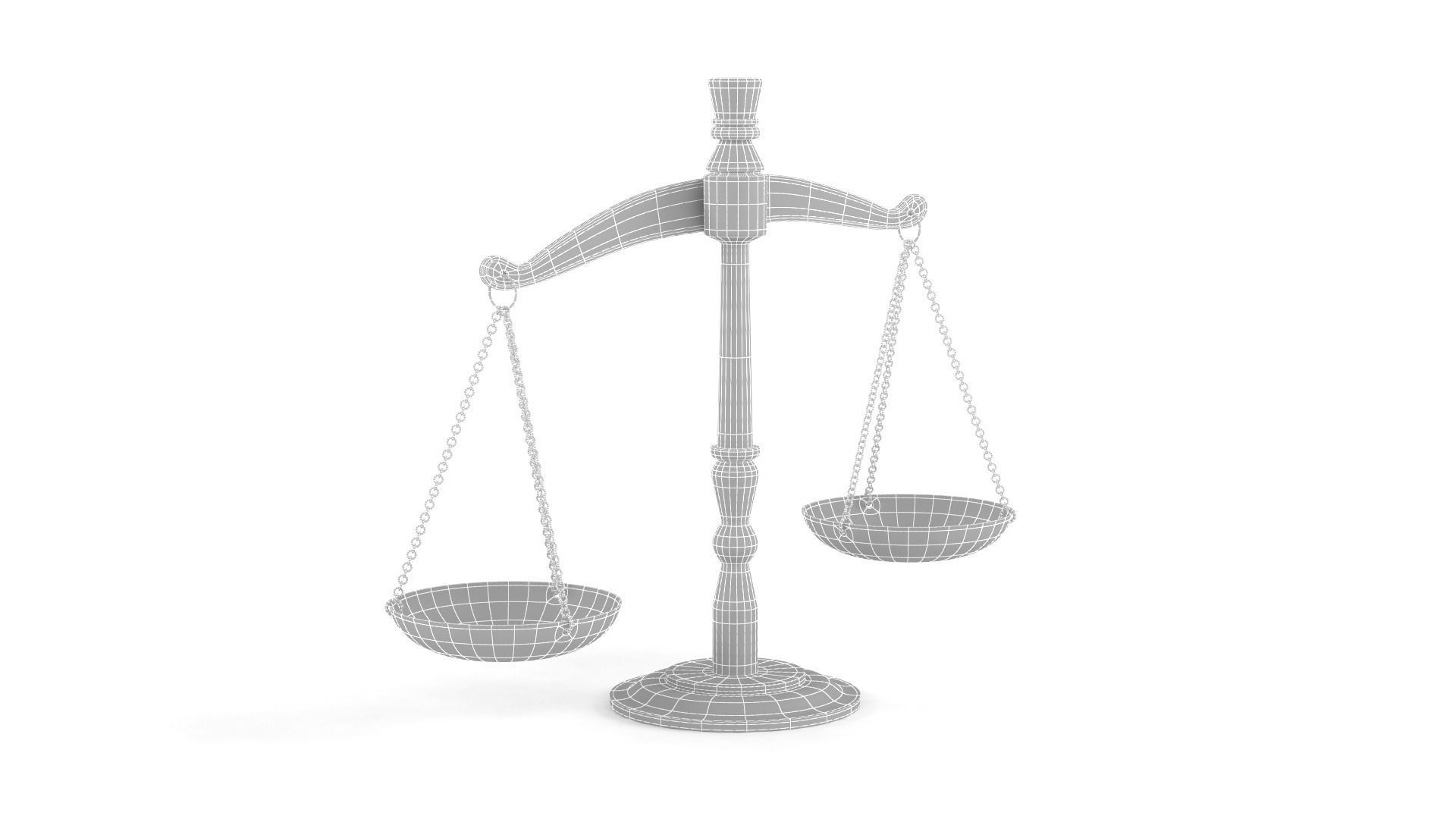 Weight Scale and Gavel 3D model_9
