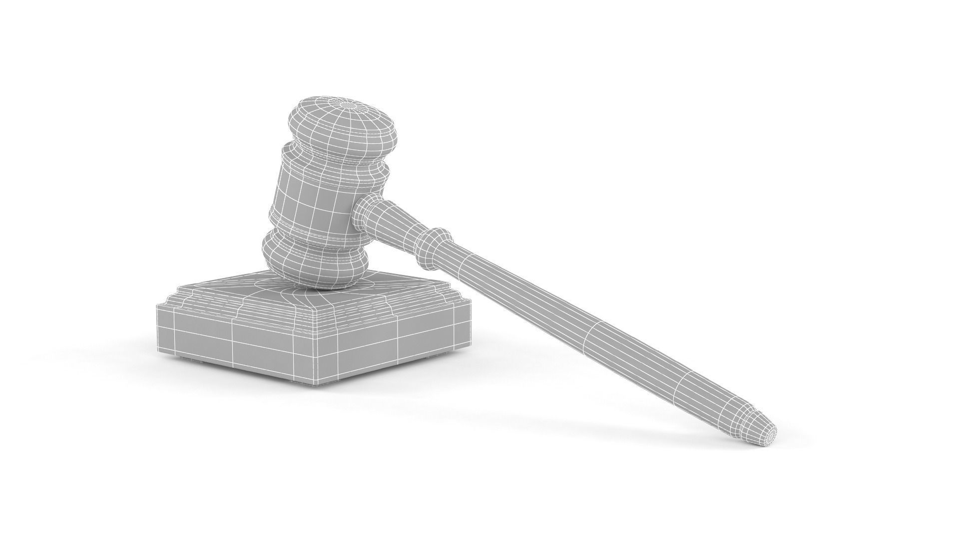 Weight Scale and Gavel 3D model_11