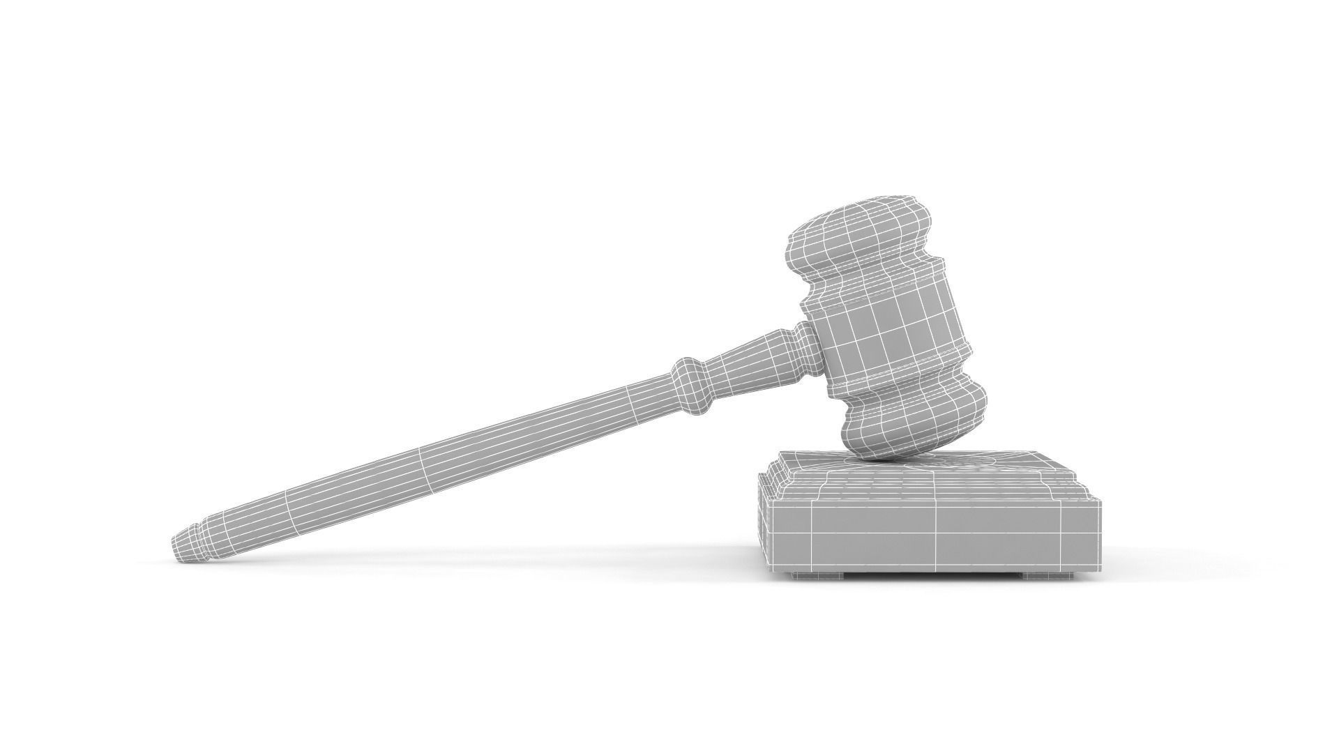 Weight Scale and Gavel 3D model_12