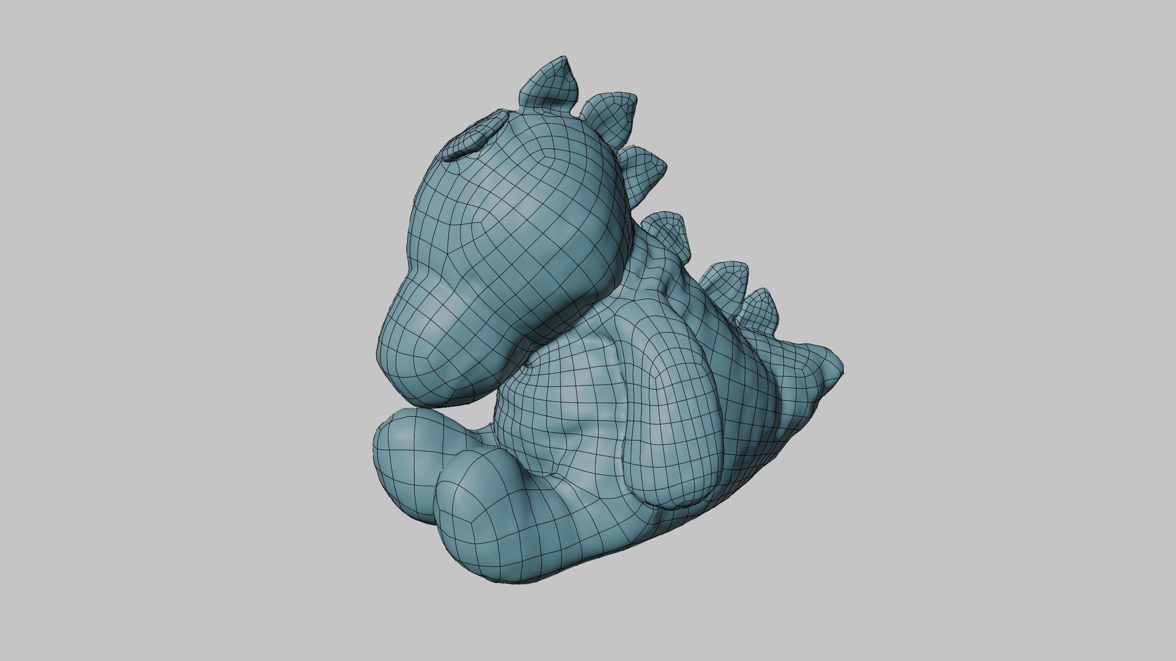 Stuffed Dinosaur Plush Toy Low-poly 3D model_6