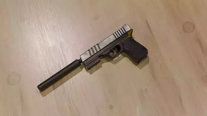 Near Future Pistol with Screen Low-poly 3D model