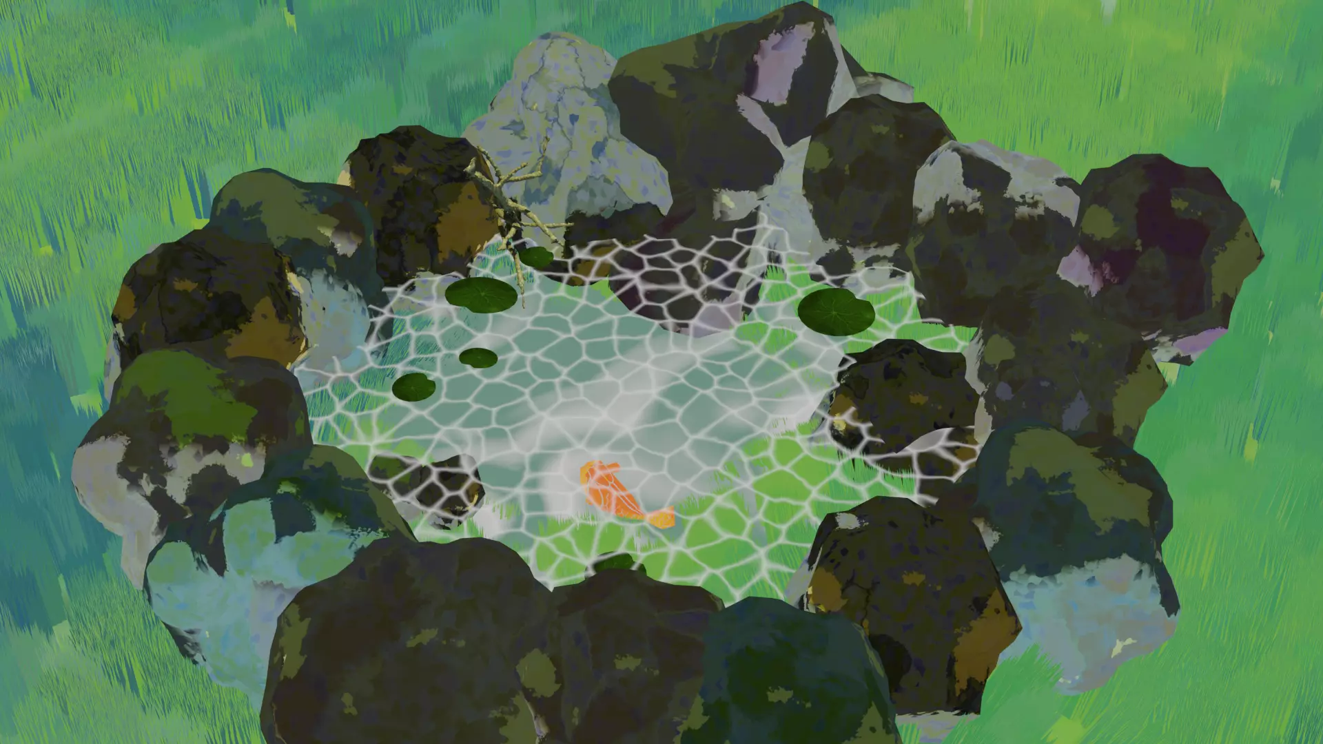 anime pond 3D model