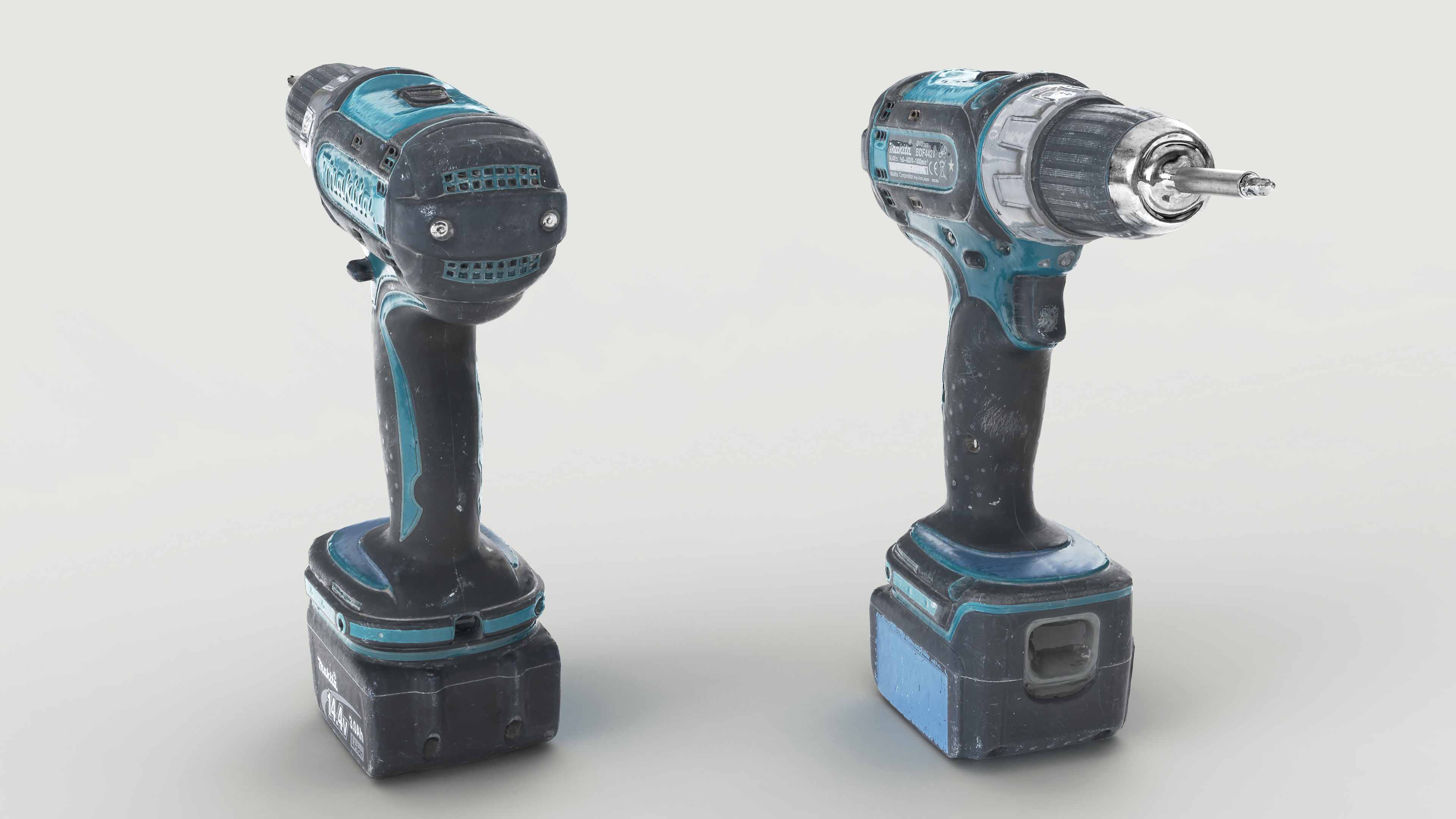 Drill Electric Used Makita Low-poly 3D model_4