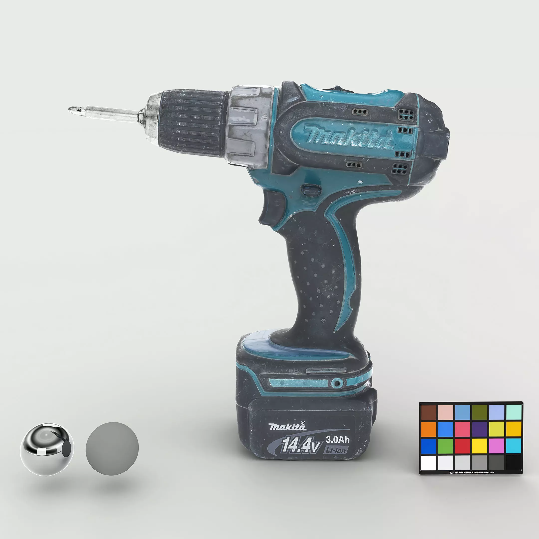 Drill Electric Used Makita Low-poly 3D model_0