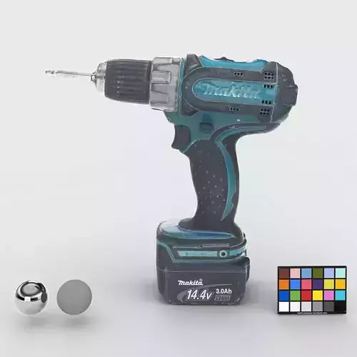 Drill Electric Used Makita Low-poly 3D model