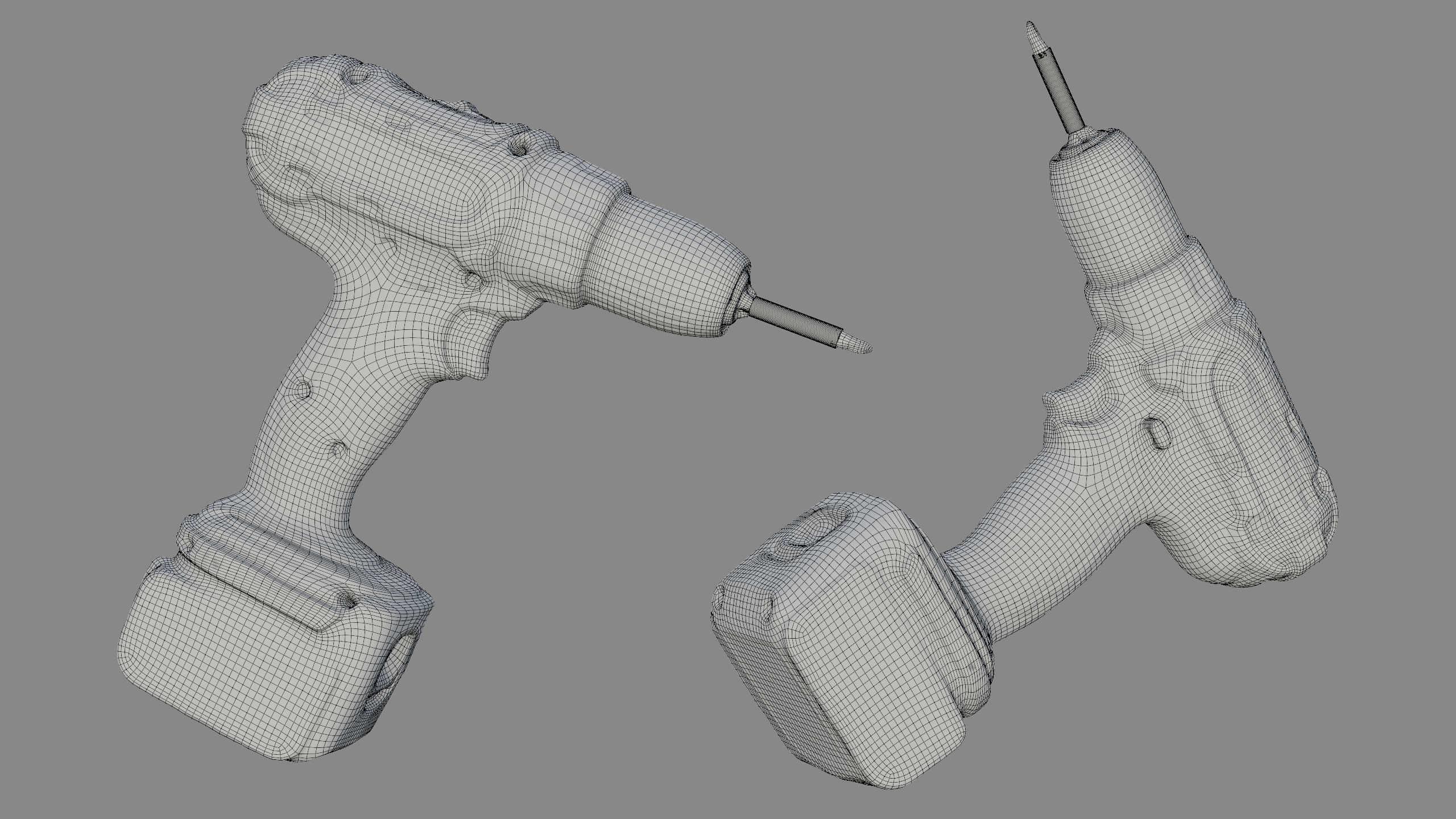 Drill Electric Used Makita Low-poly 3D model_20