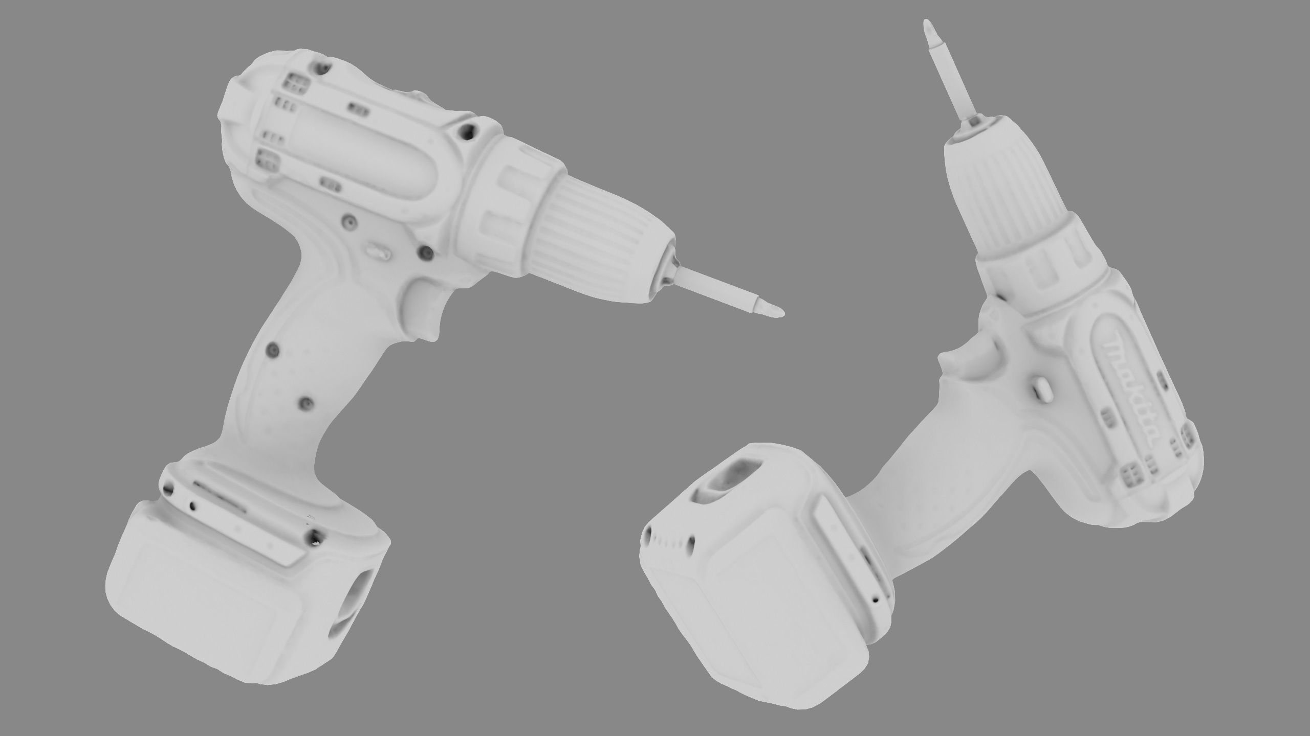 Drill Electric Used Makita Low-poly 3D model_16