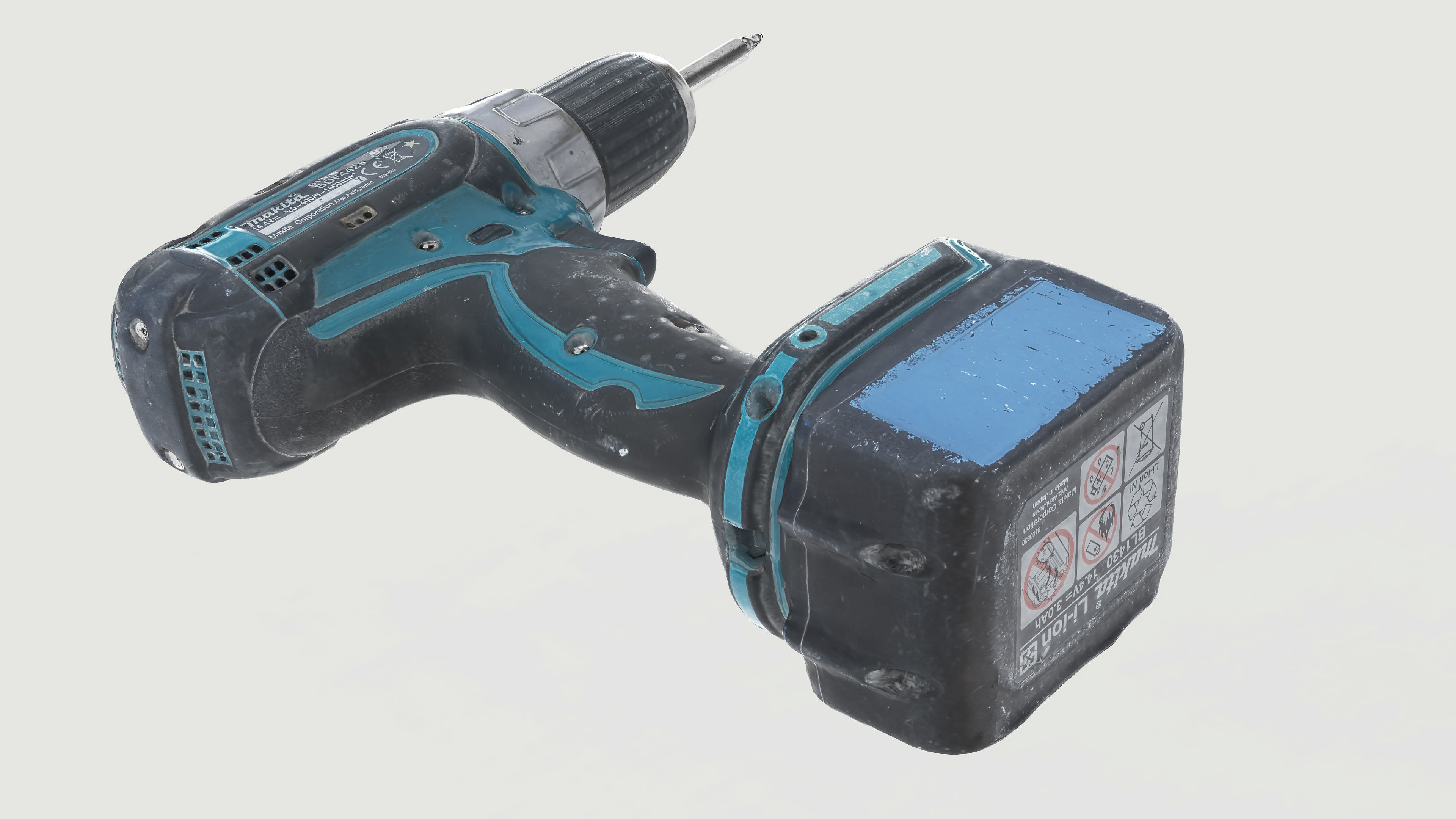 Drill Electric Used Makita Low-poly 3D model_9