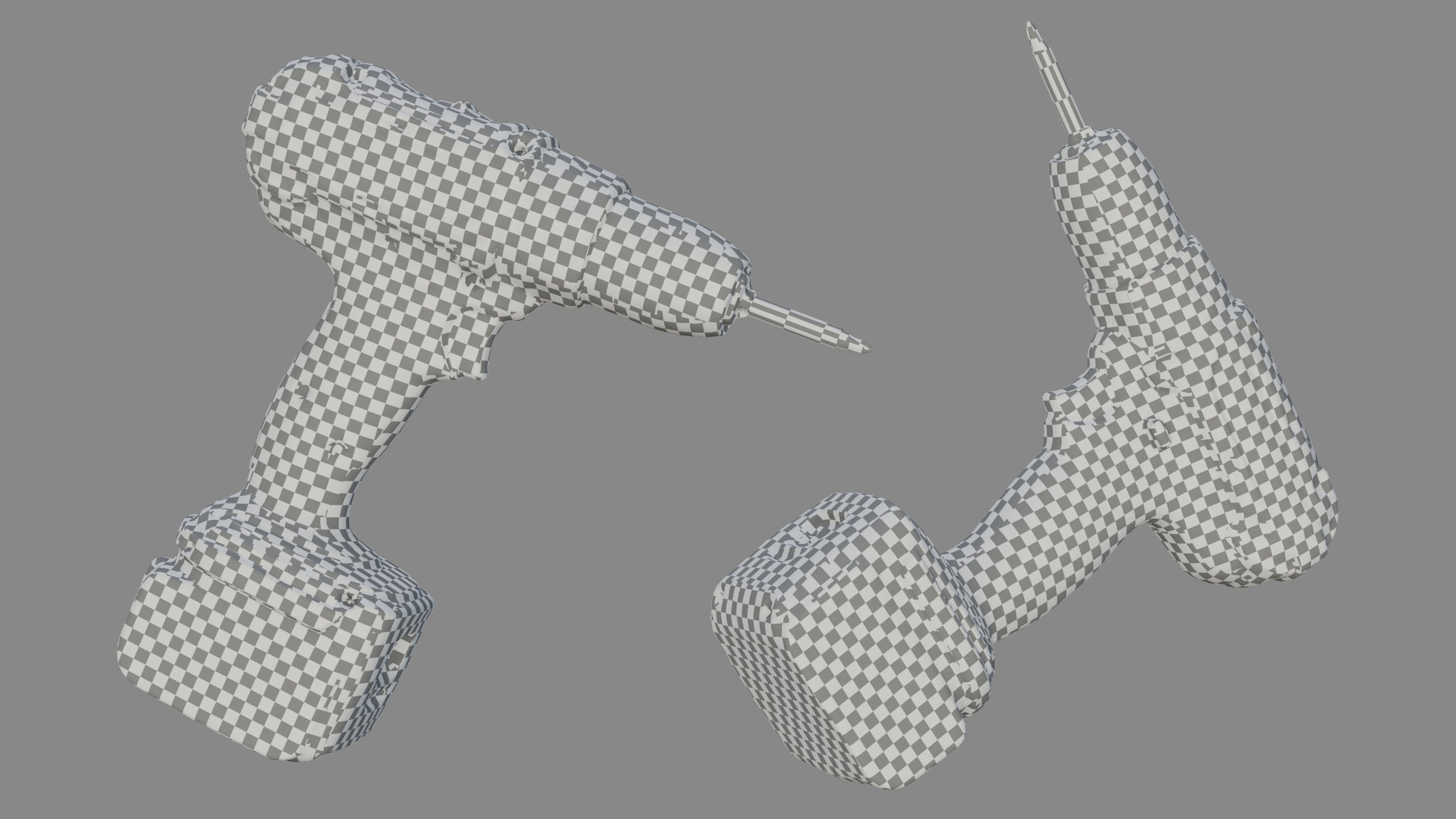 Drill Electric Used Makita Low-poly 3D model_14