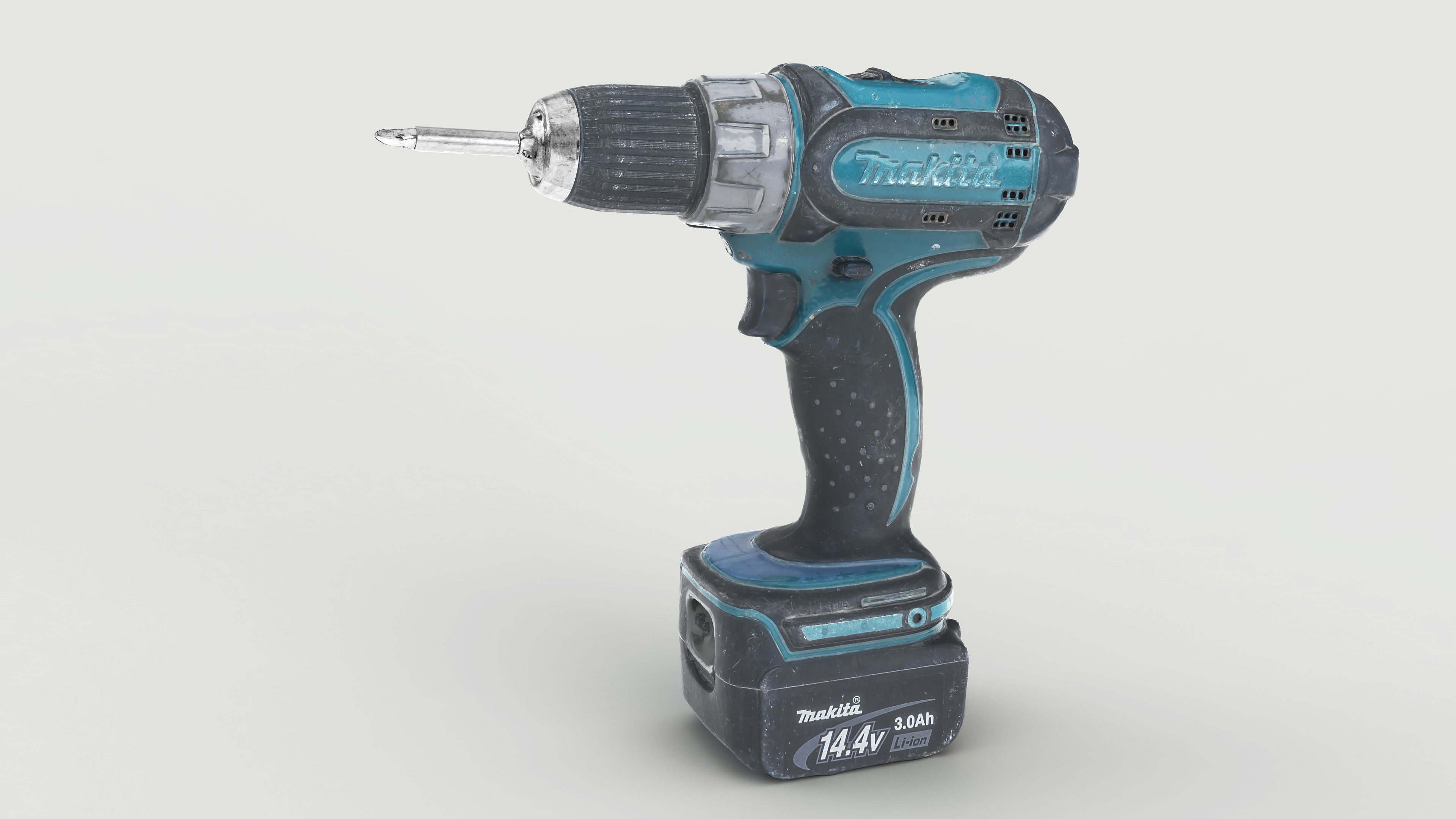 Drill Electric Used Makita Low-poly 3D model_3