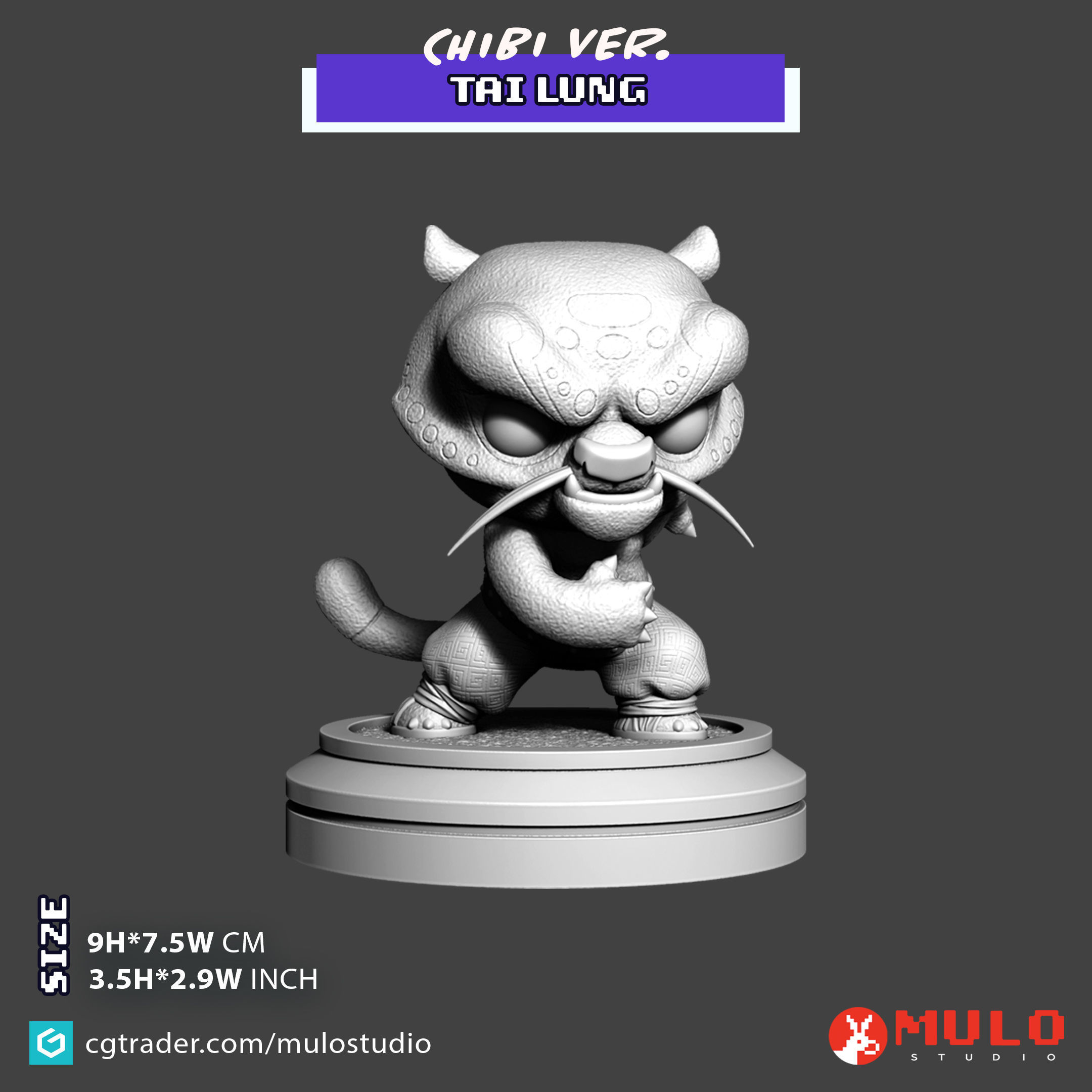 Chibi Tai Lung 3D print model_2
