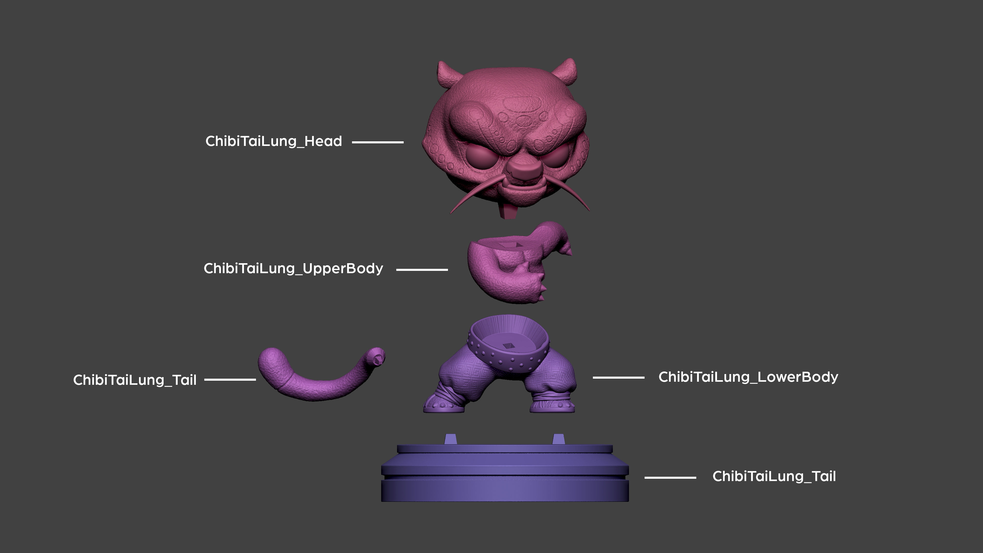 Chibi Tai Lung 3D print model_4